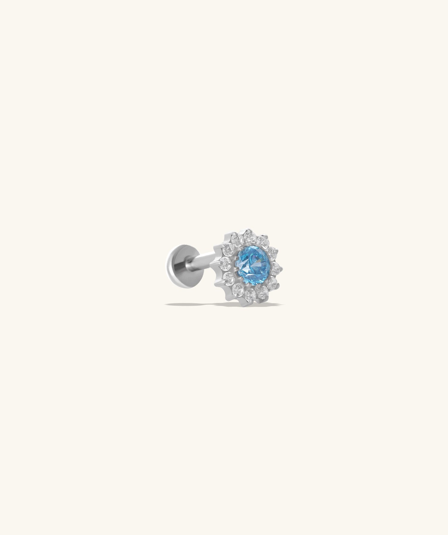 Titanium Charm Flower Flatback Stud - OumoJewelry