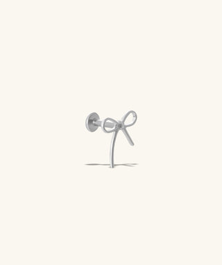 Titanium Playful Bow Flatback Stud - OumoJewelry
