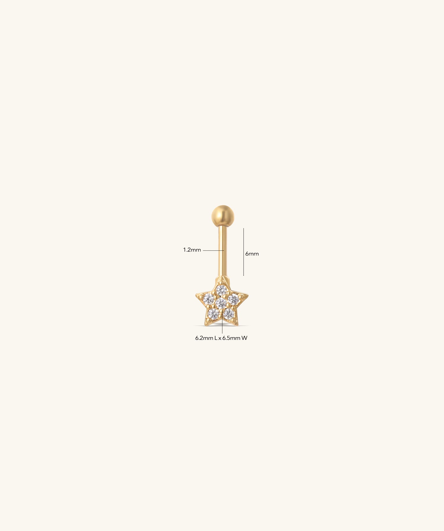Star Vertical Helix Stud - OumoJewelry