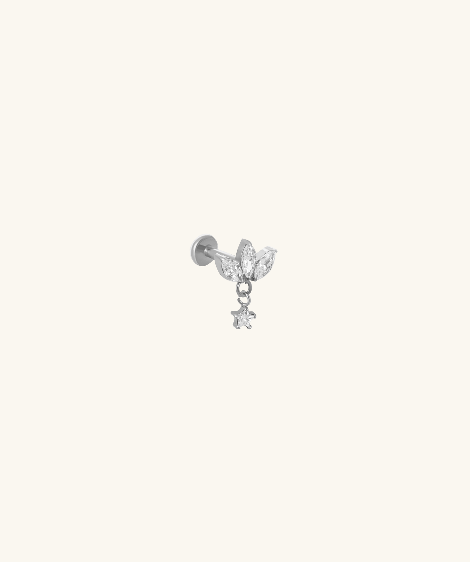 Titanium Marquise Star Drop Stud - OumoJewelry