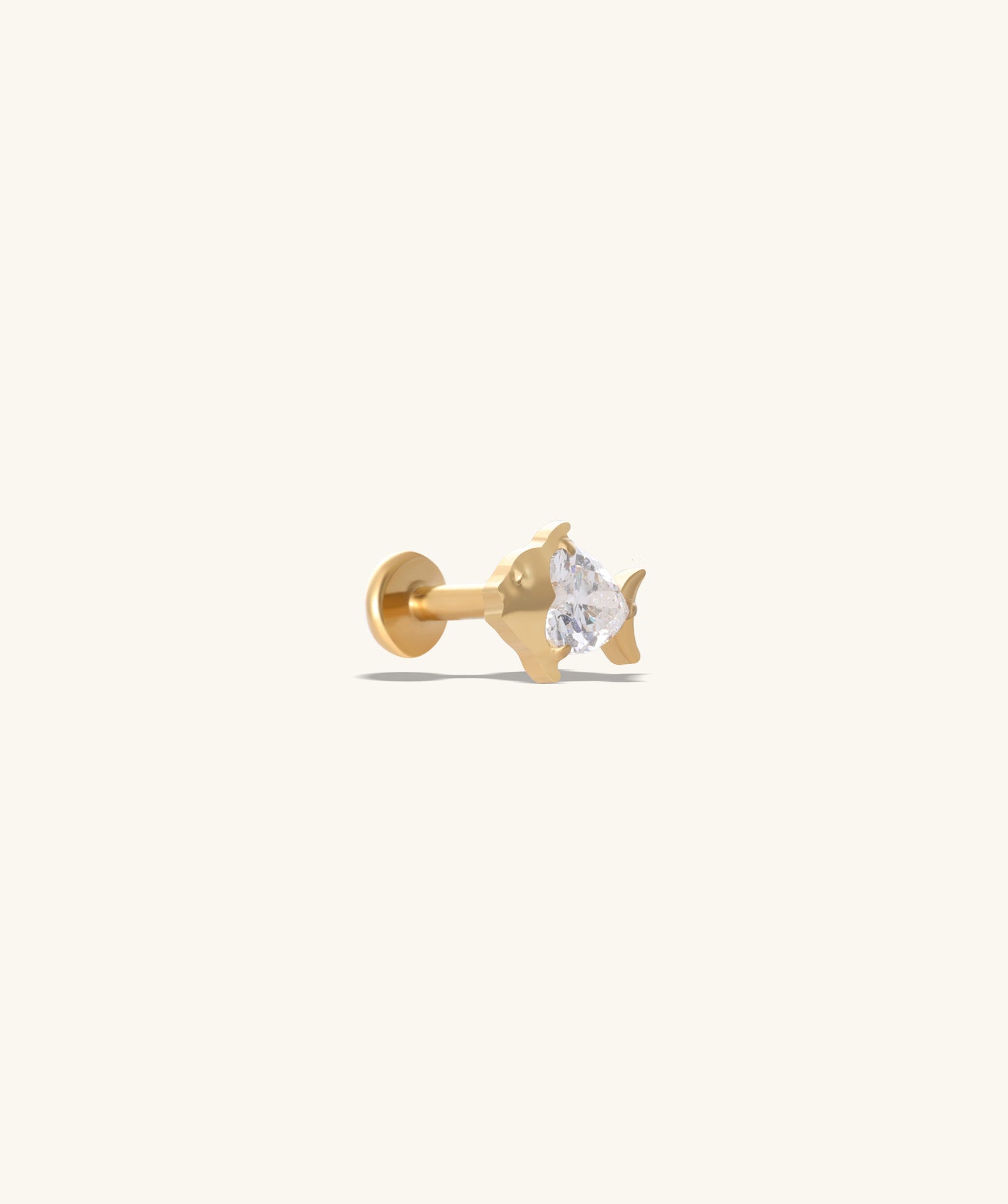 Titanium Love Fish Flatback Stud - OumoJewelry