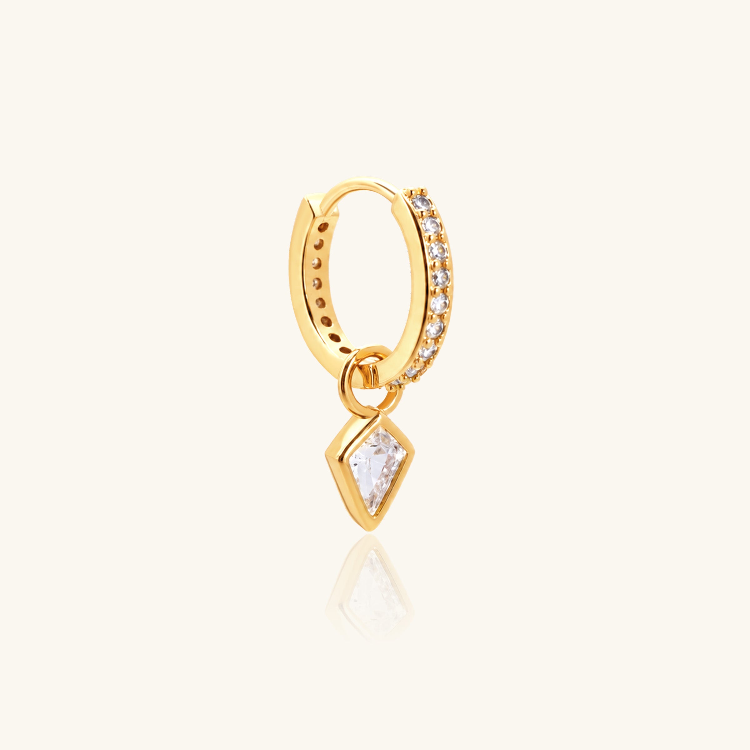 Etta Charm Drop Hoop - OumoJewelry