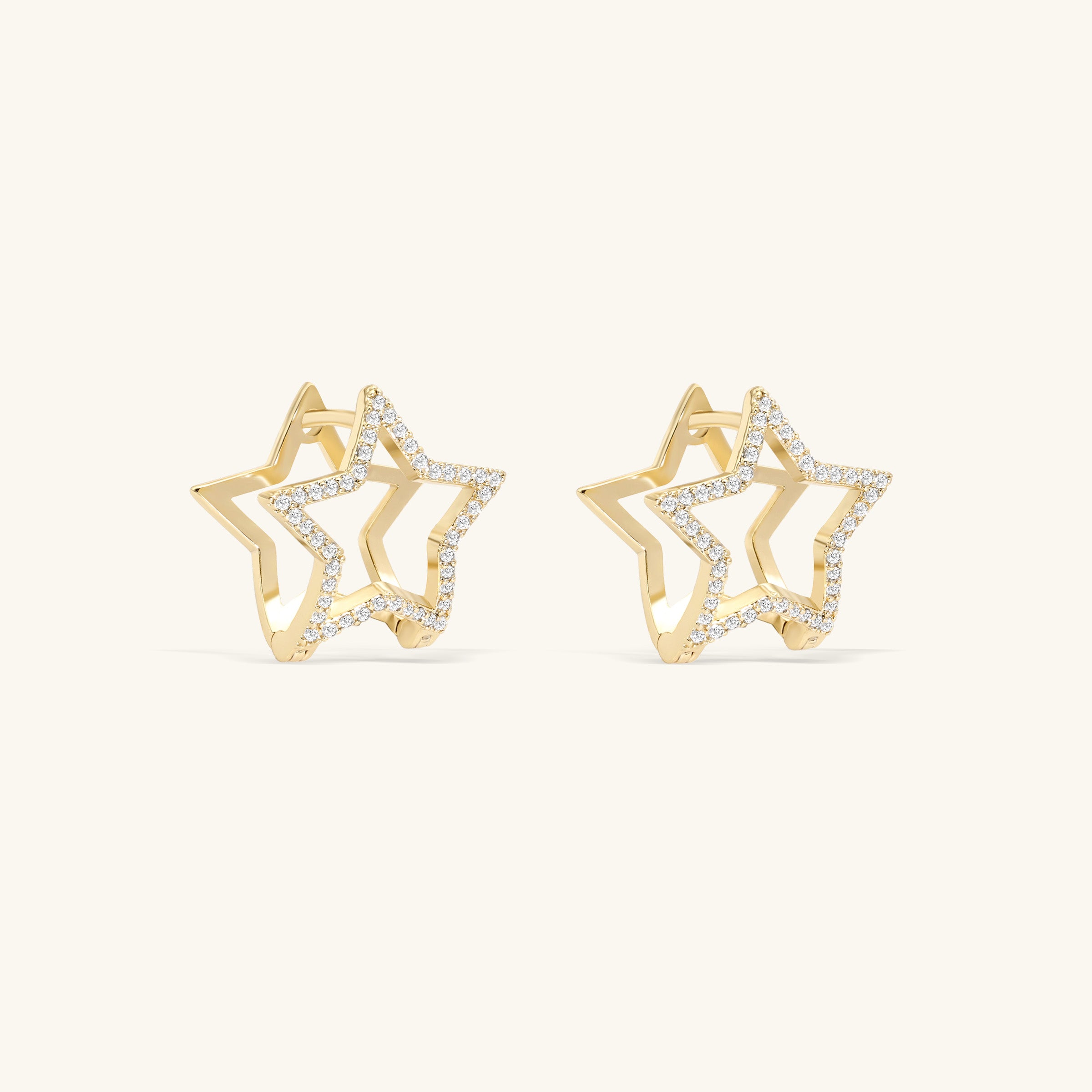 Star Hoop Earrings - OumoJewelry