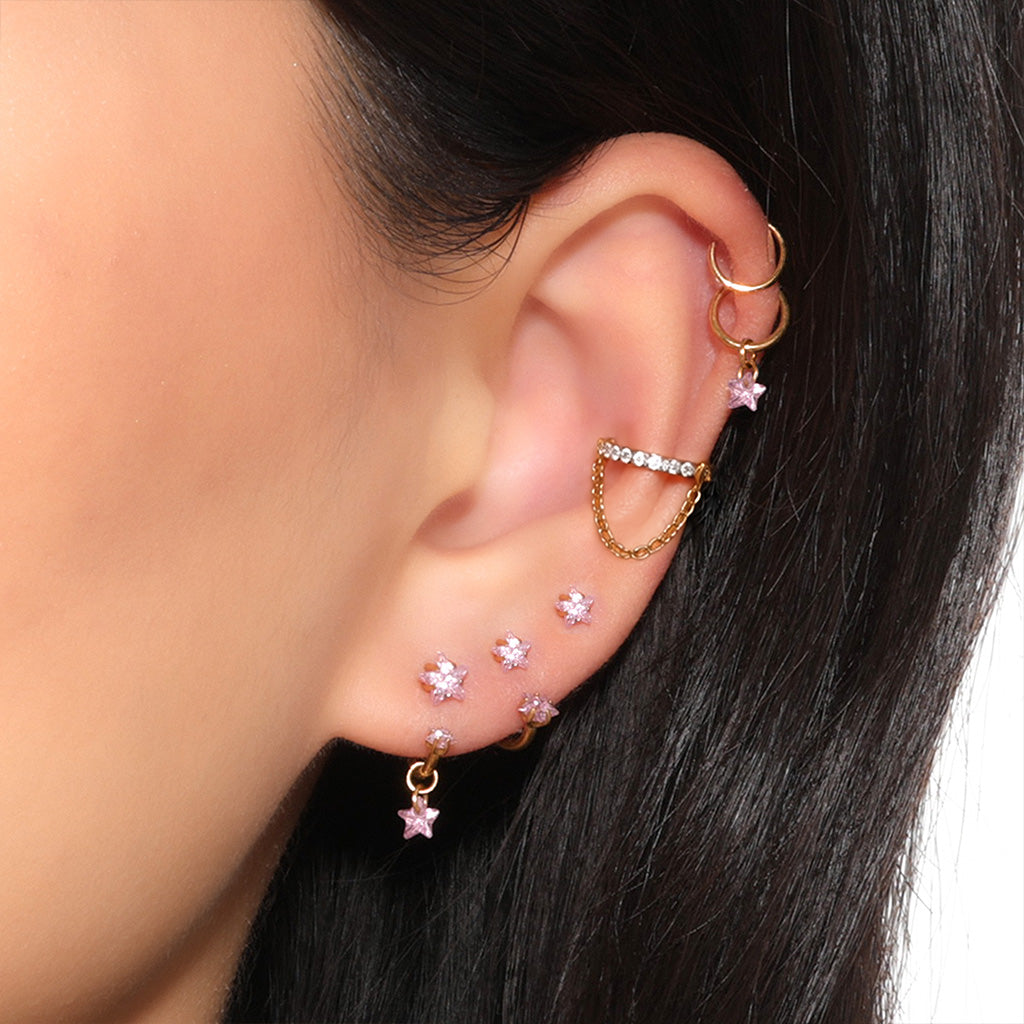 Pink Star Ear Stack Set