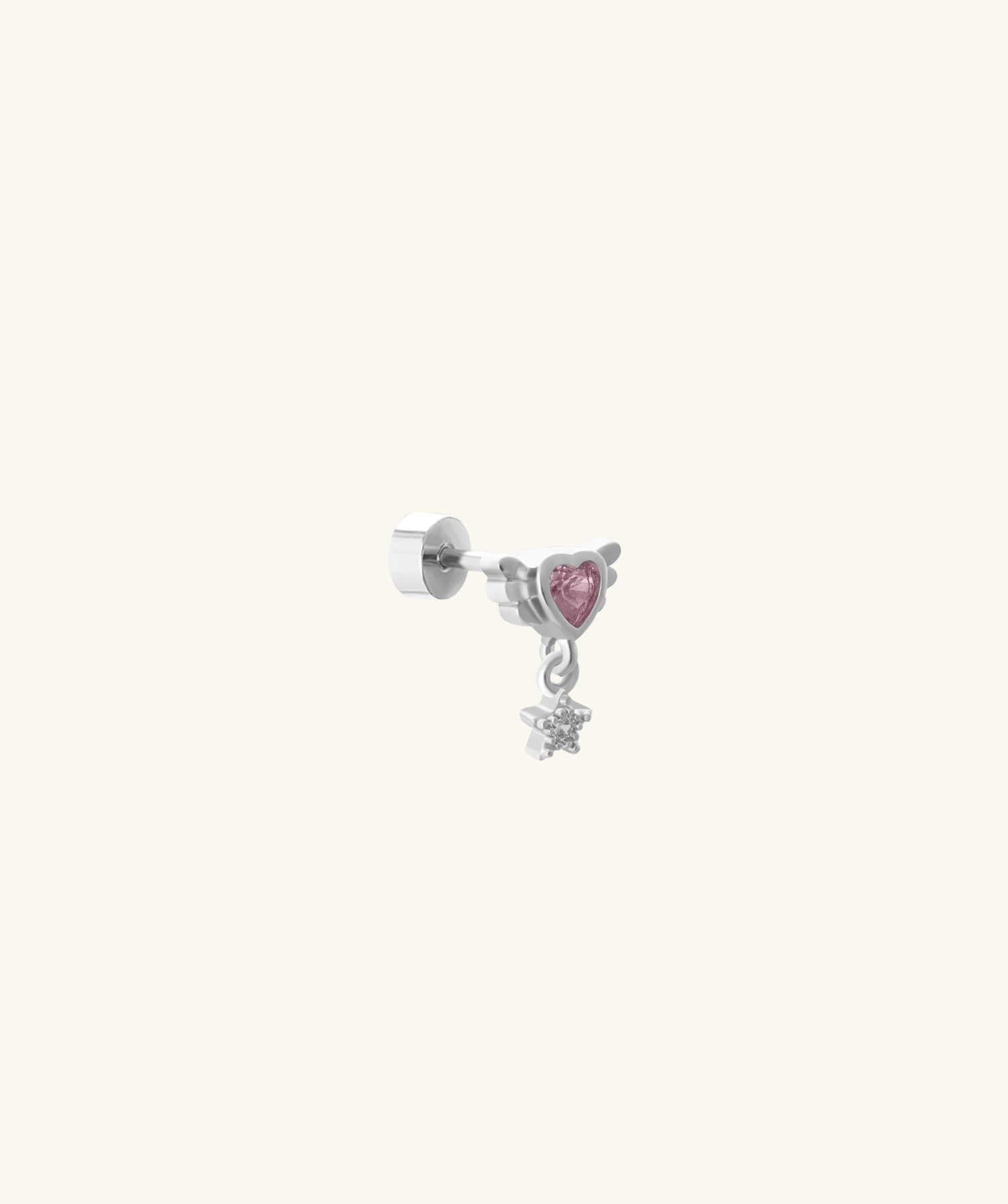 Heart & Star Flatback Drop - OumoJewelry