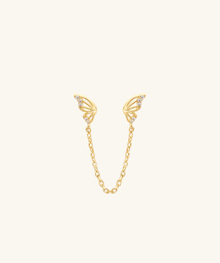 Butterfly Chain Stud - OumoJewelry