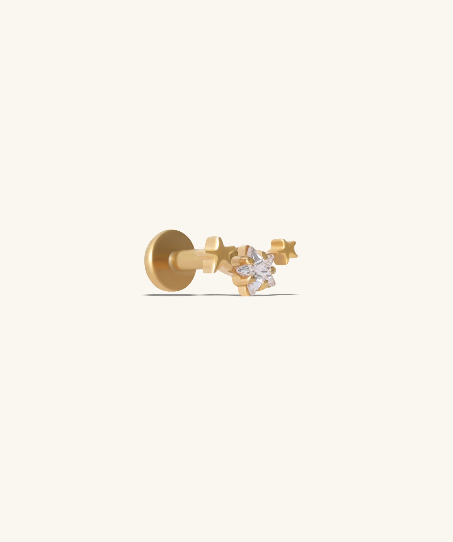 Titanium Petite Star Flatback Stud - OumoJewelry