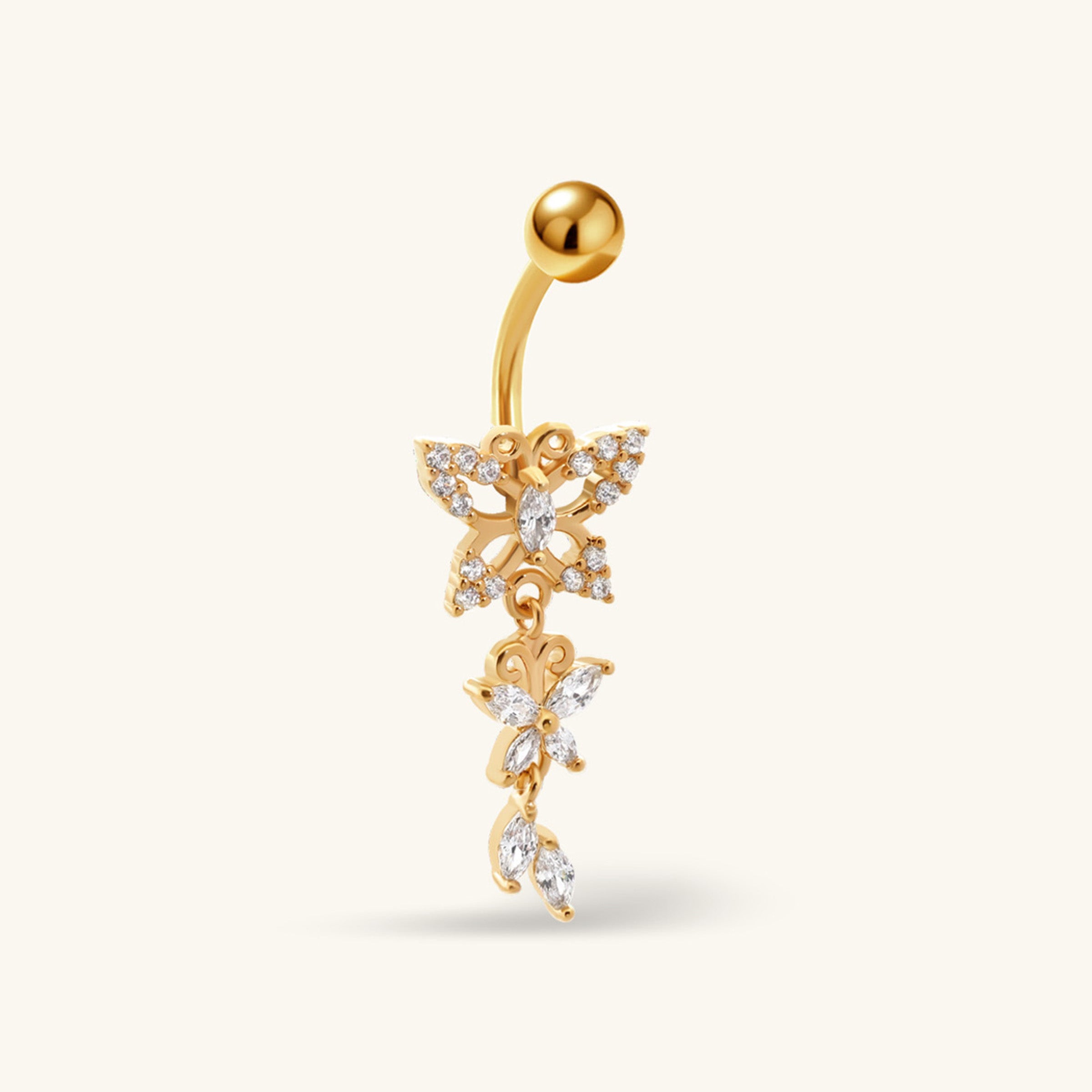 Aisla Butterfly Belly Ring - OumoJewelry