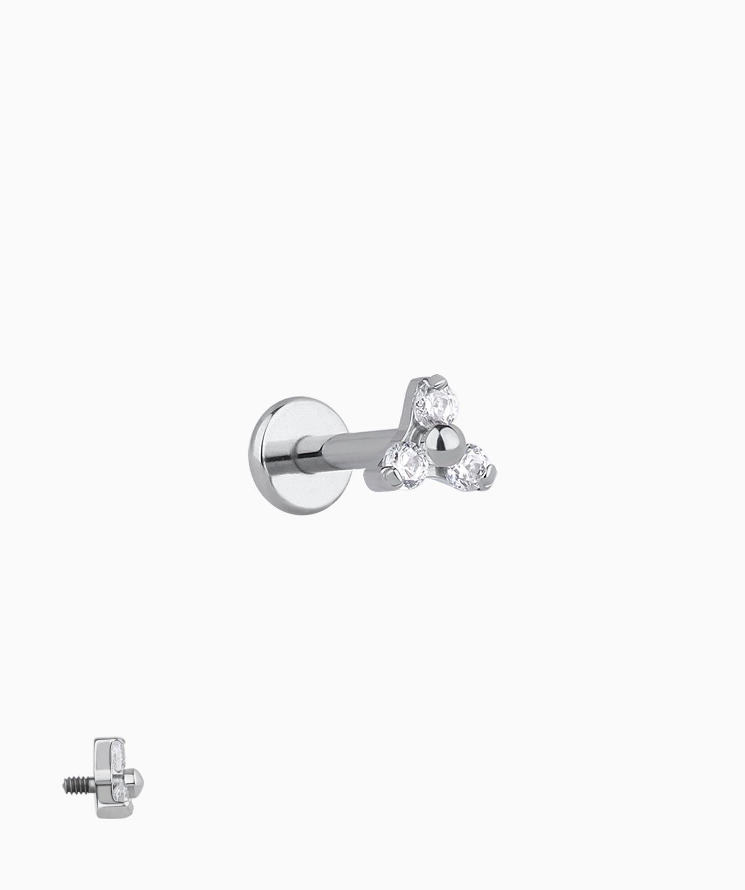 Titanium Gemstone Flatback Stud - OumoJewelry