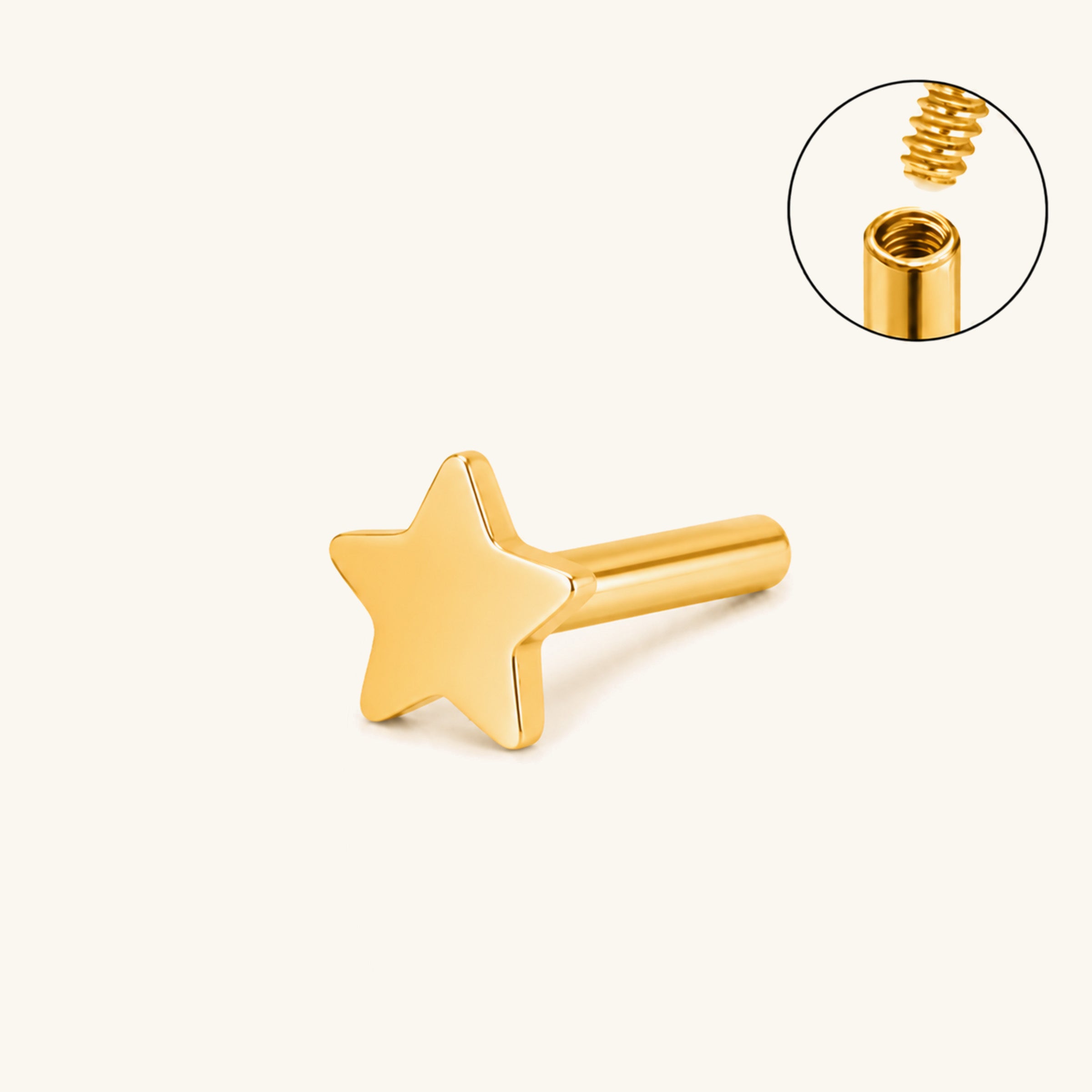 Star Internal Threaded Flat Back Post (Titanium)