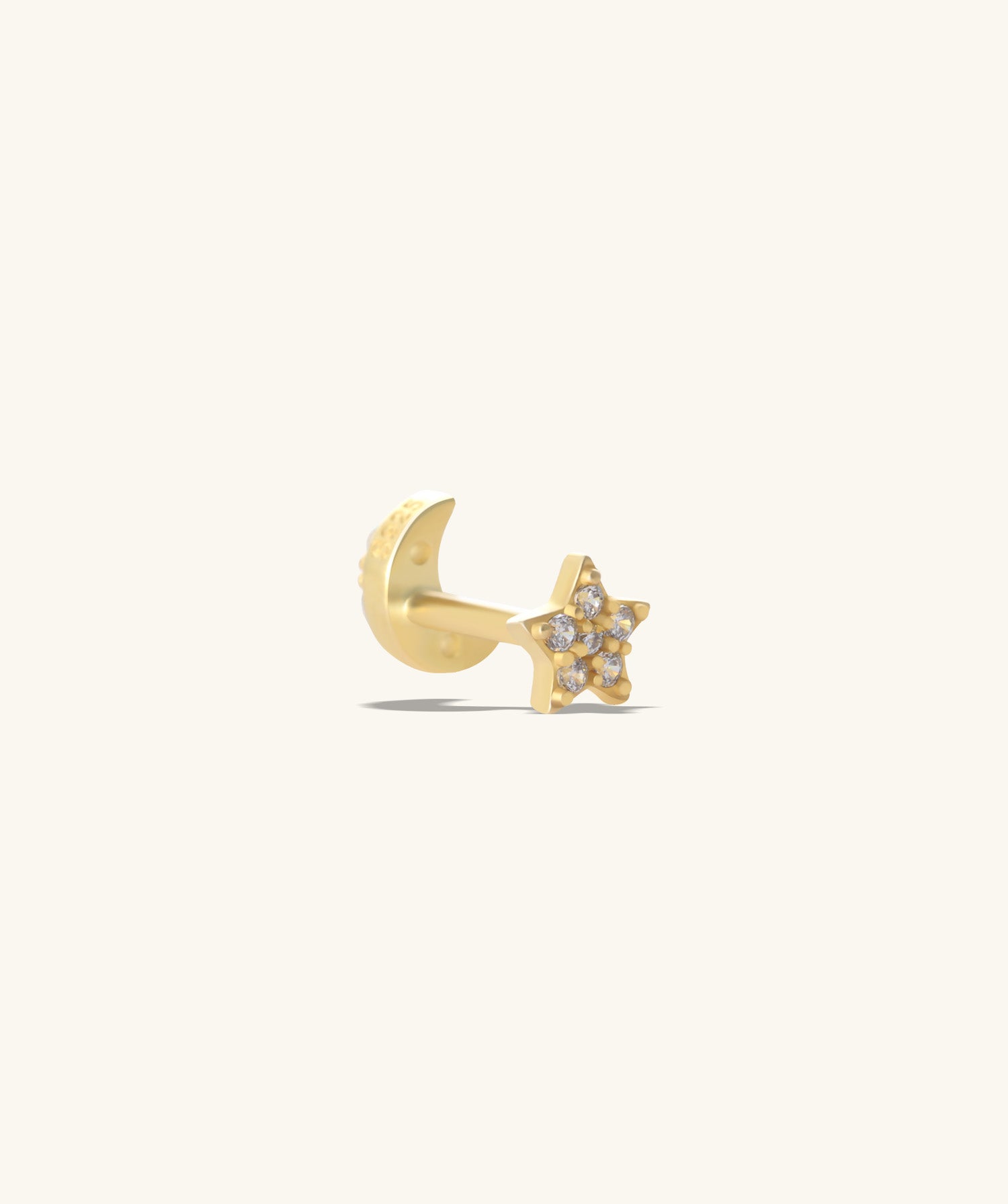 Moon Star Reversible Flatback Stud - OumoJewelry