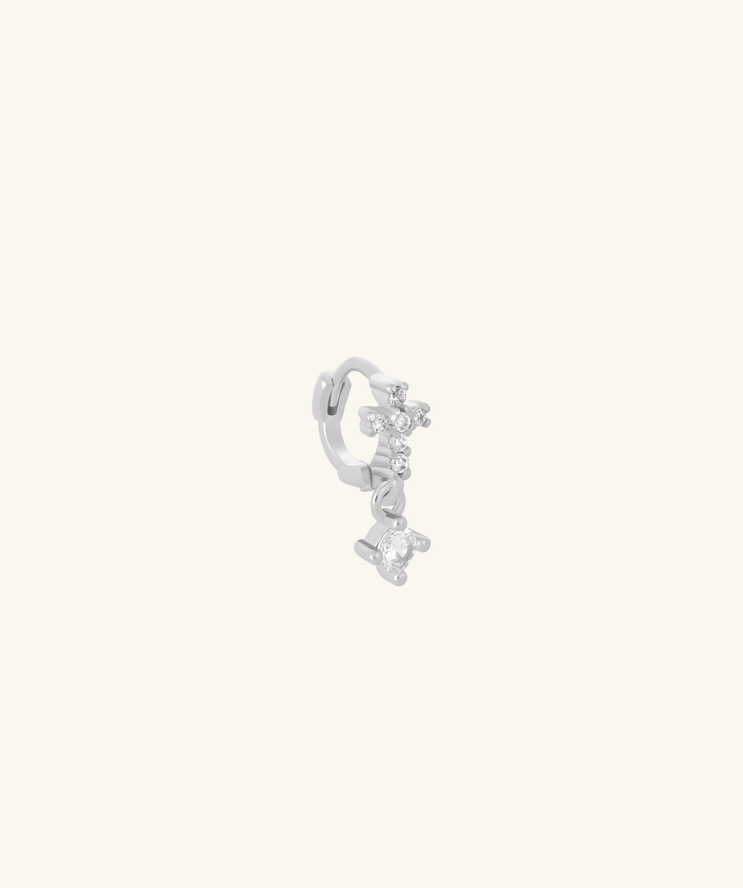 Gem Cross Hoop - OumoJewelry