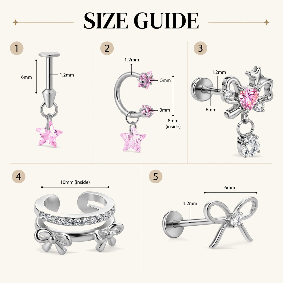 Pink Yuna Ear Stack Set