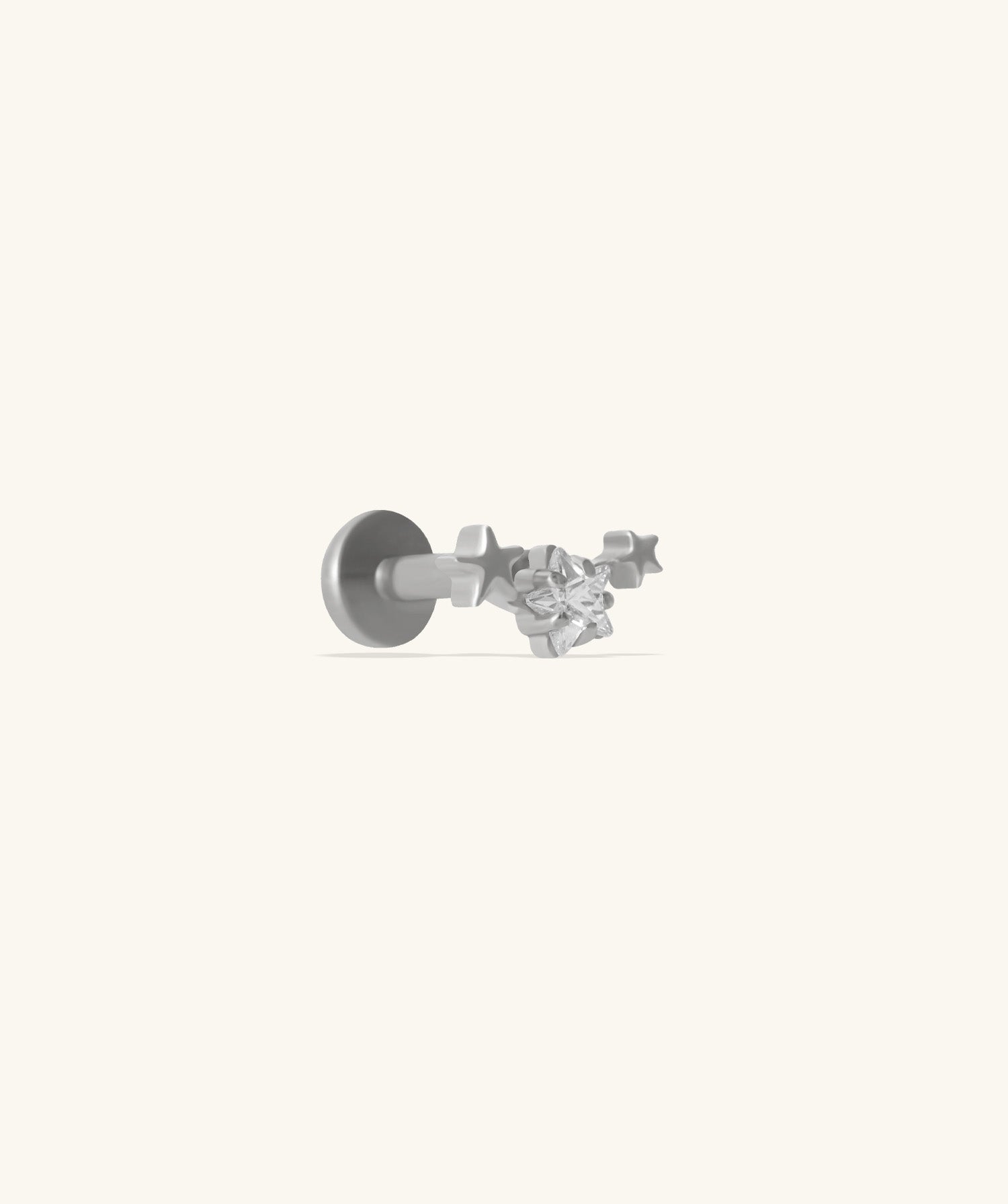 Titanium Petite Star Flatback Stud - OumoJewelry