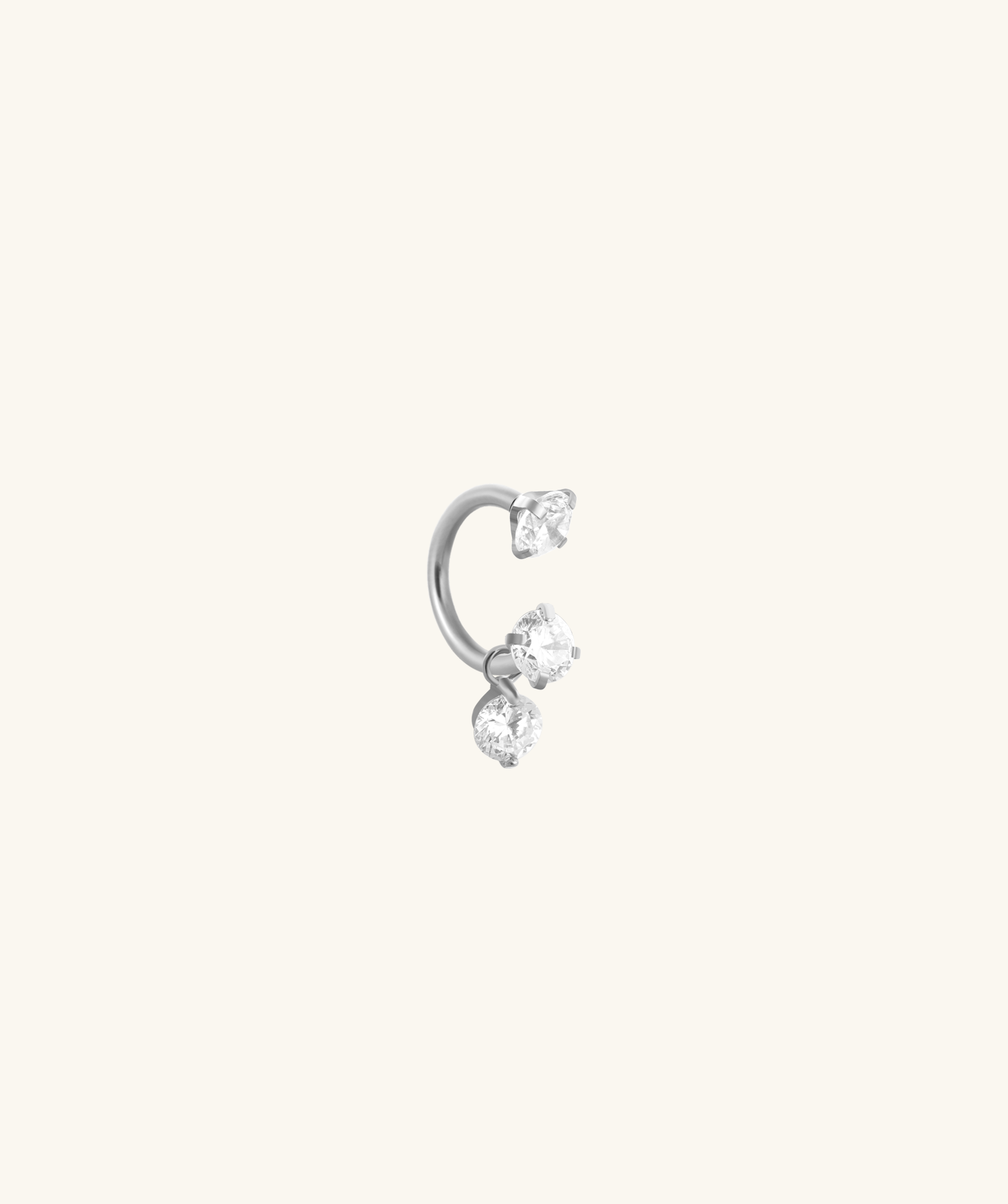 Serene Drop Horseshoe Ring - Stainless Steel - Upper Lobe, Helix, Lip - Oumo Jewelry
