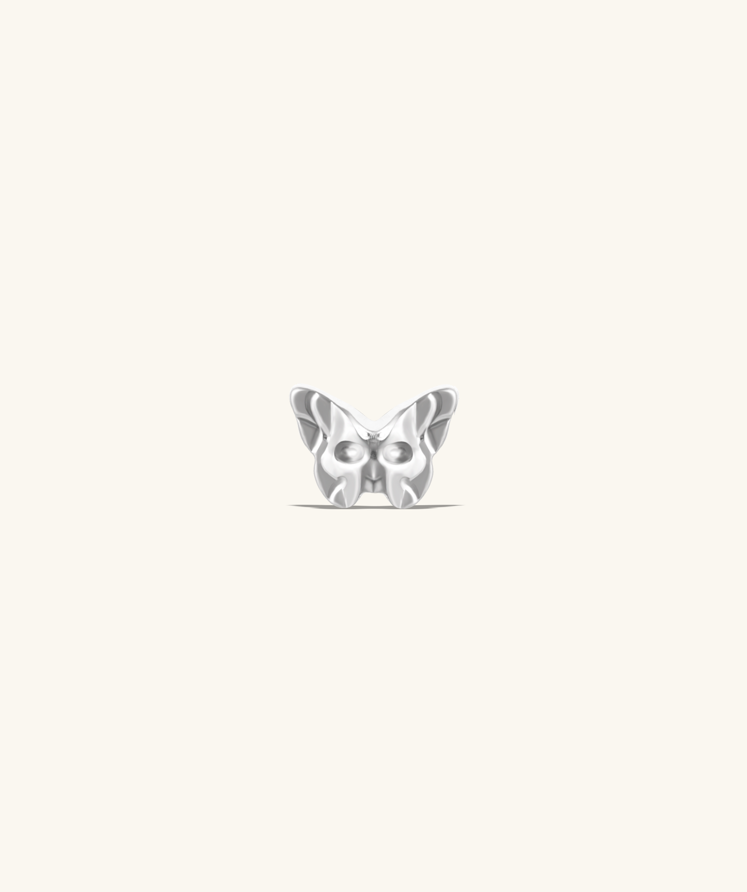 Titanium Ghost Faced Butterfly Flatback Stud - OumoJewelry