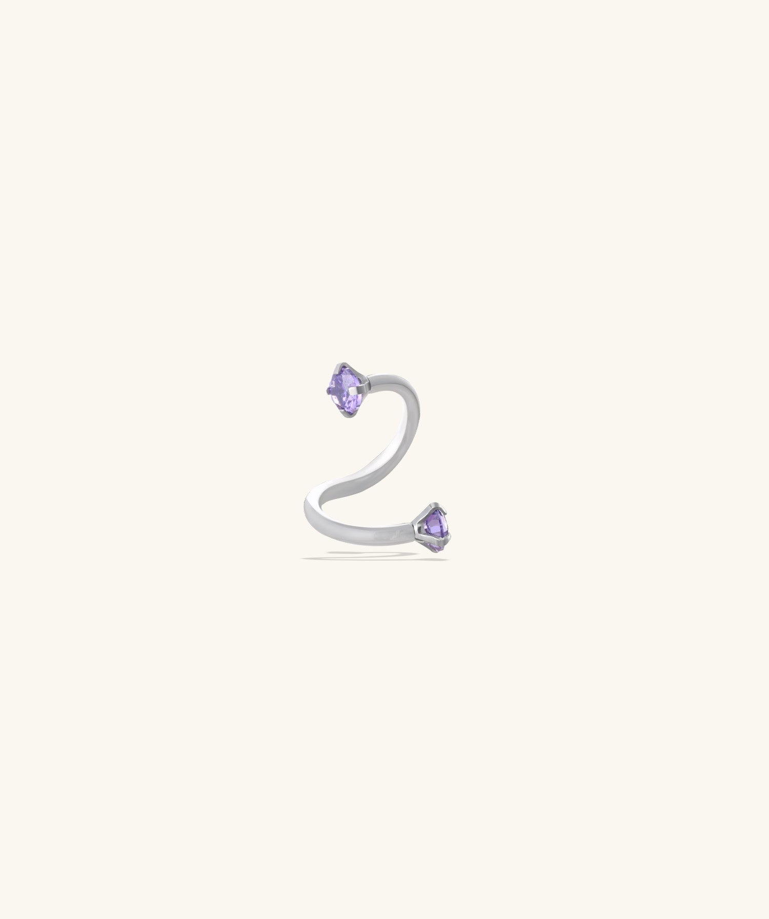 Spiral Gem Barbell - OumoJewelry