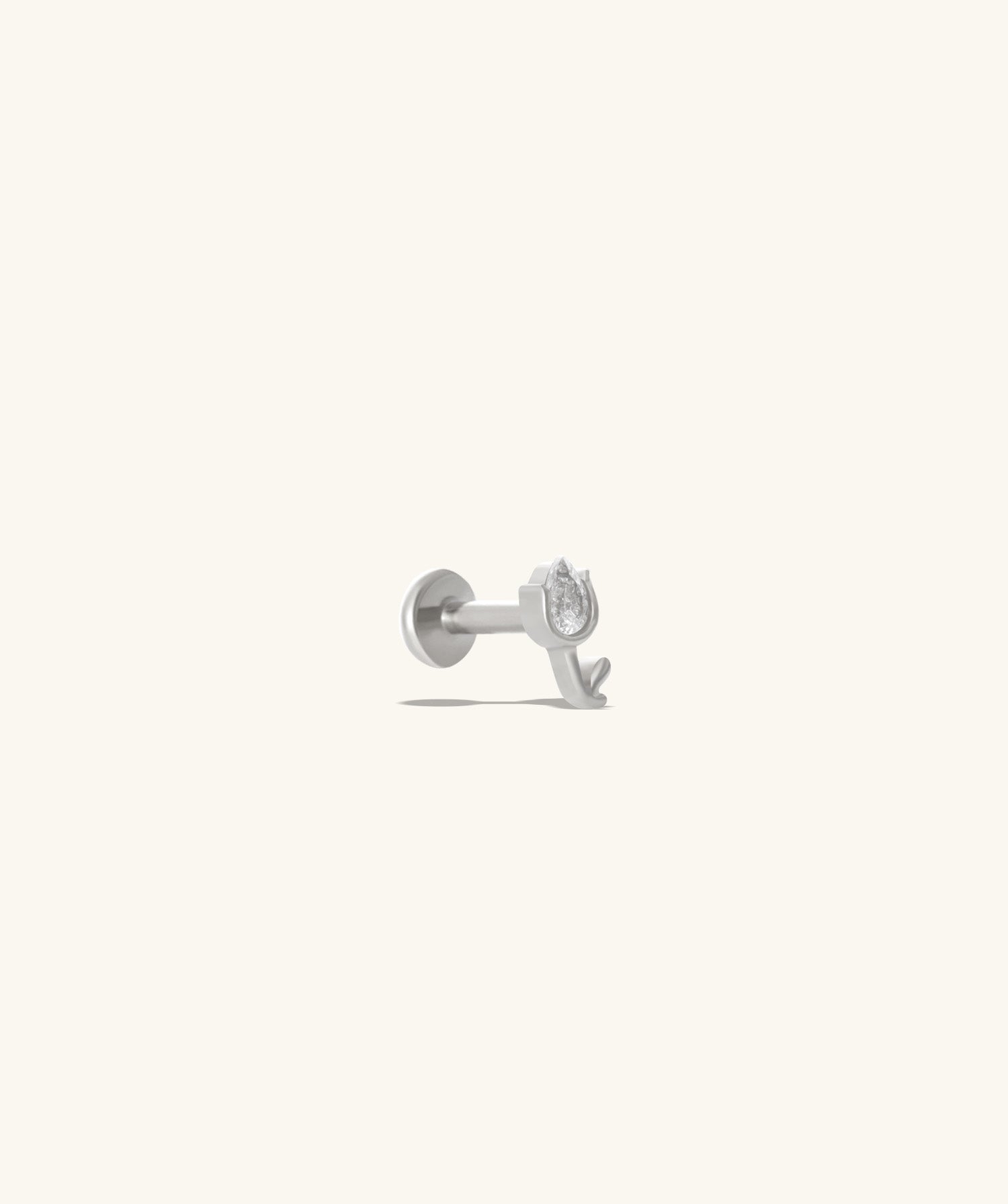 Titanium Mini Tulip Flatback Stud