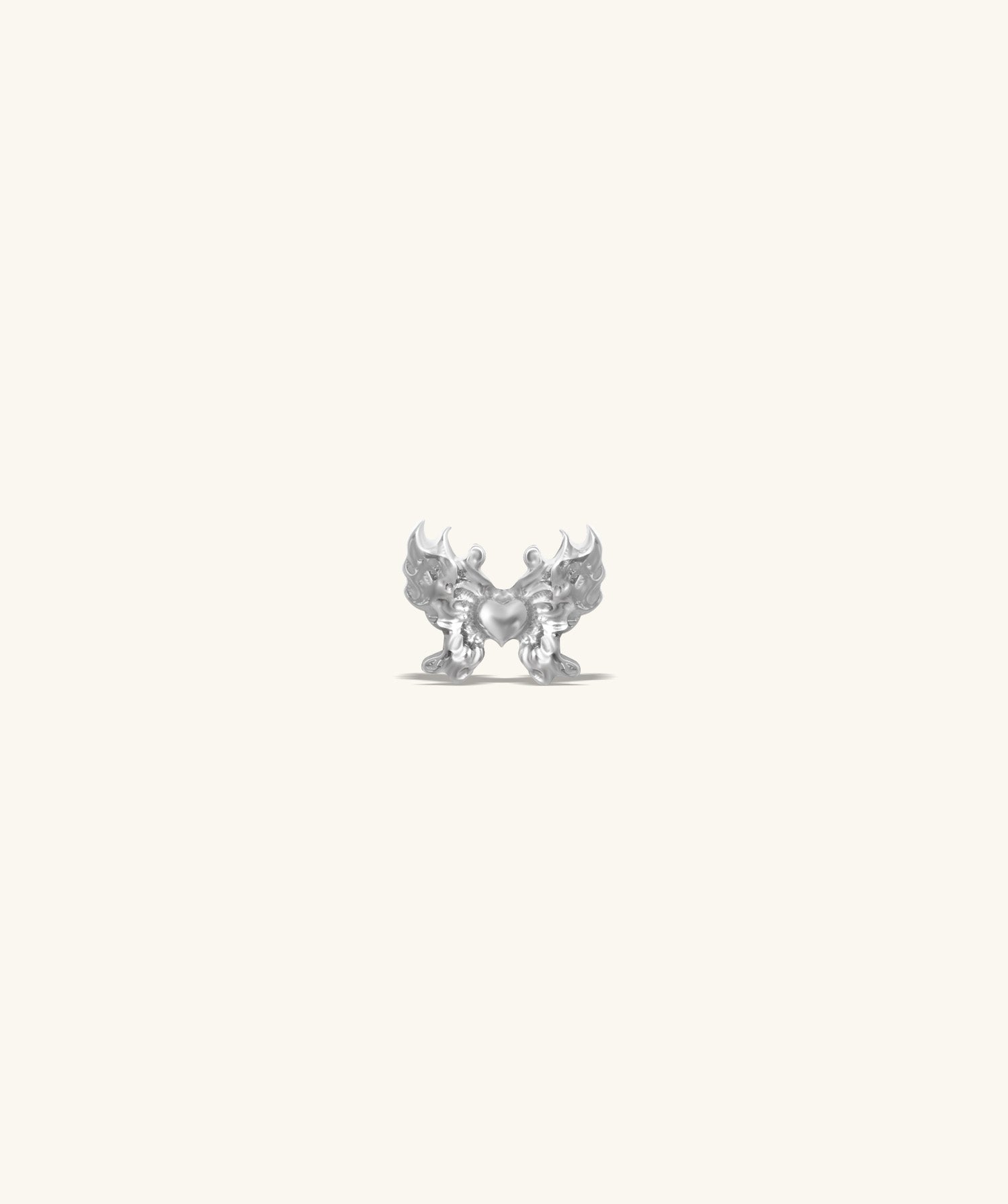 Titanium Butterfly Love Flatback Stud - OumoJewelry