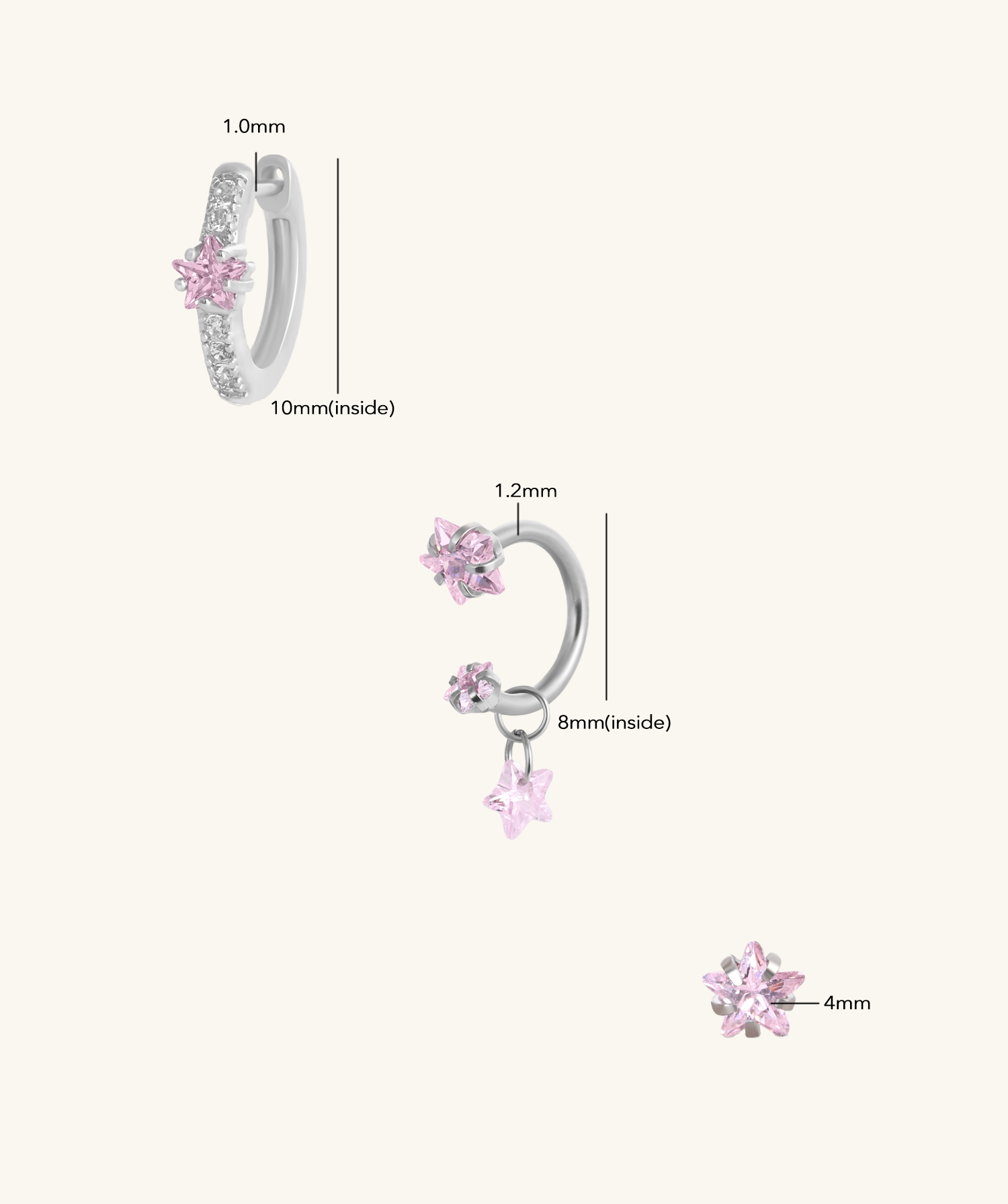 Dreamy Pinky Star Set - OumoJewelry