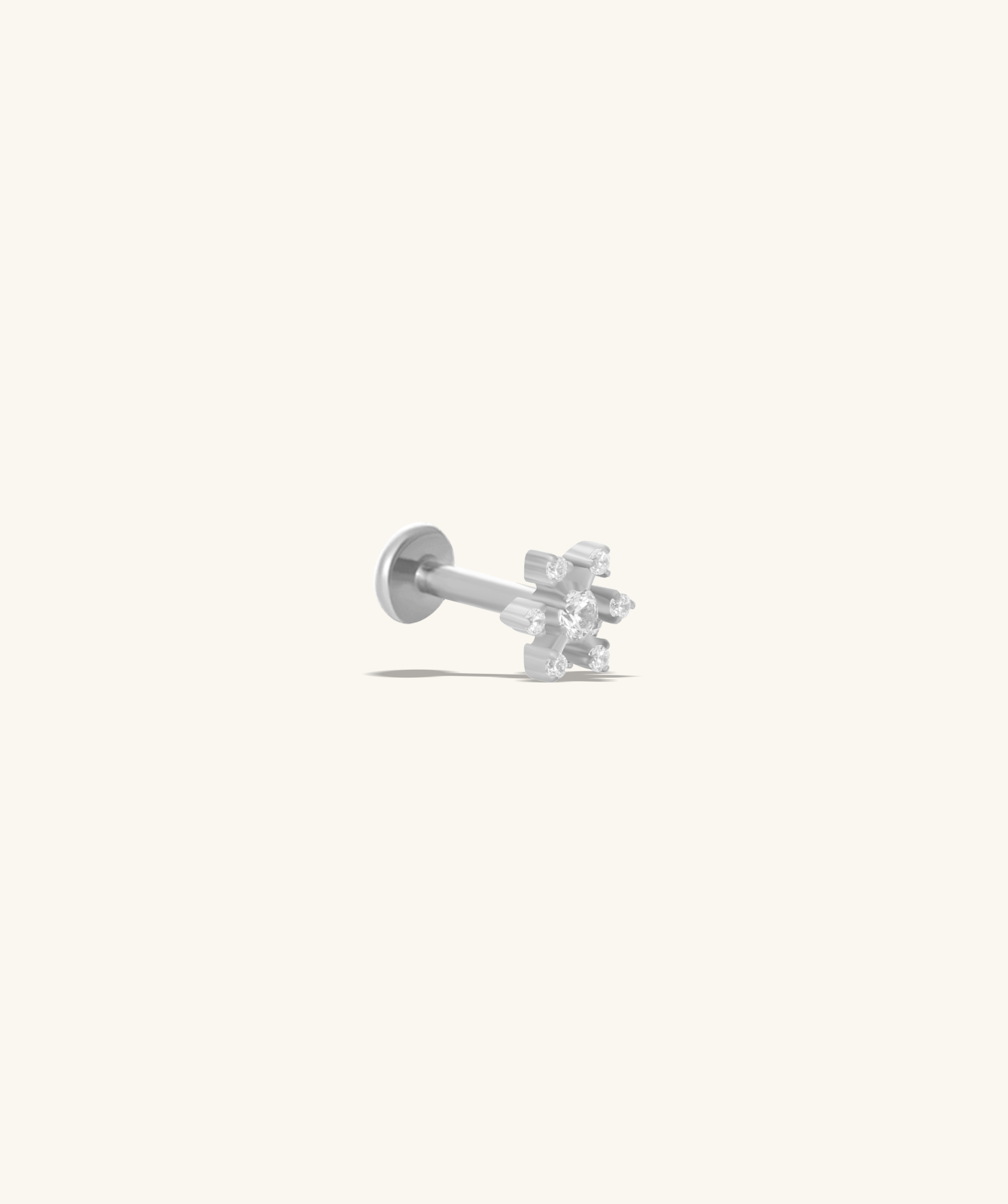 Titanium Snowflake Flatback Stud - OumoJewelry