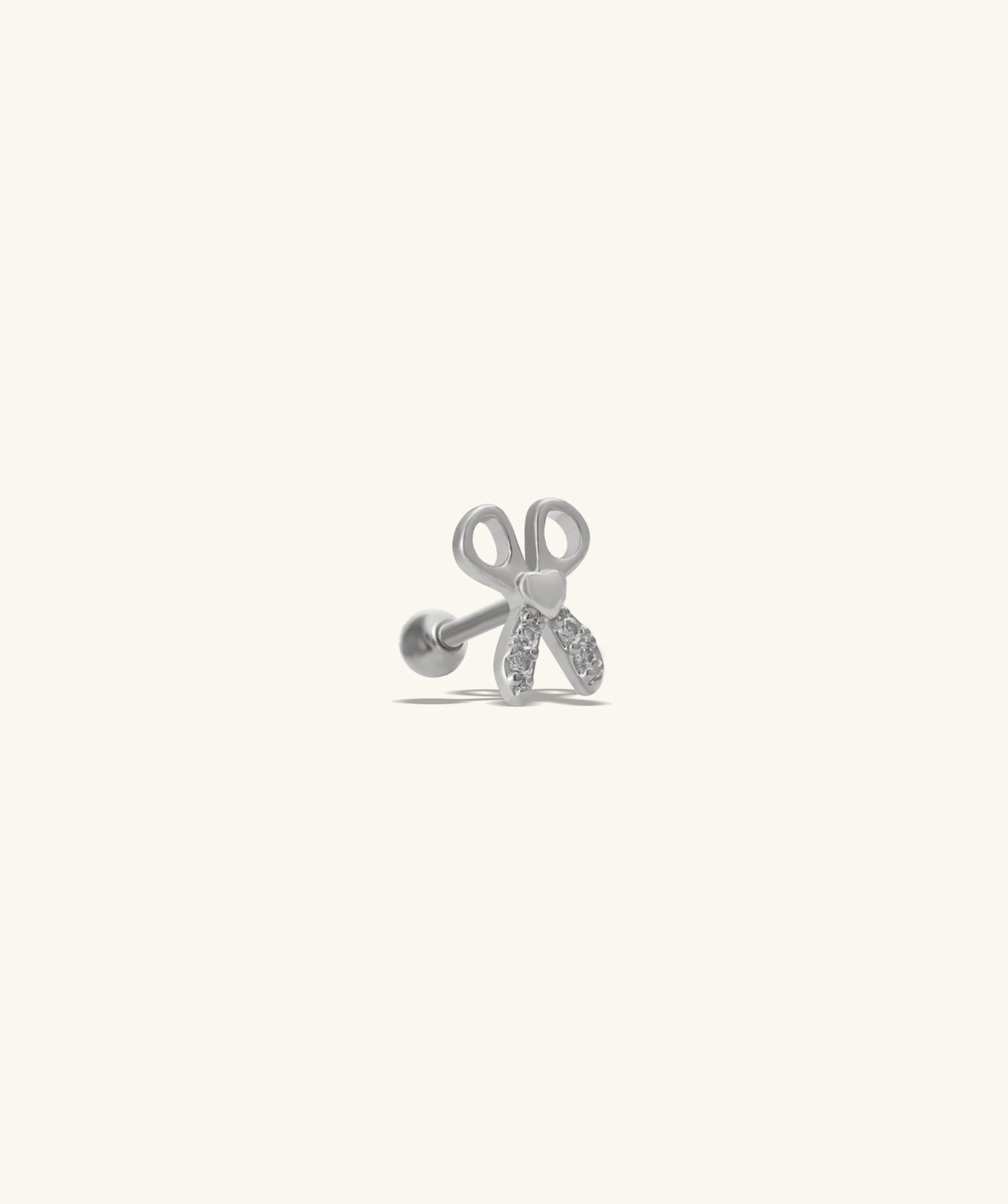 Love Scissors Stud - Stainless Steel - Upper Lobe, Helix - Oumo Jewelry
