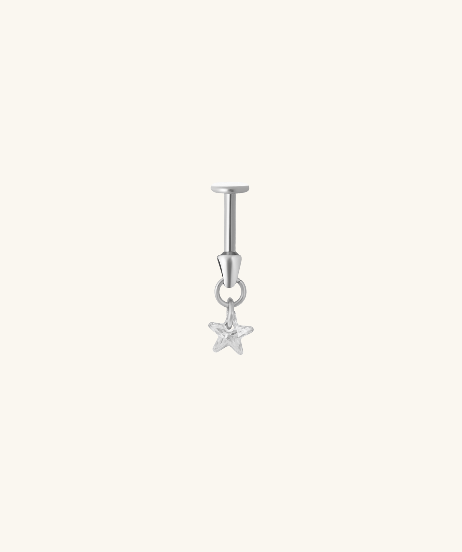 Titanium Star Vertical Helix Flatback Stud - OumoJewelry