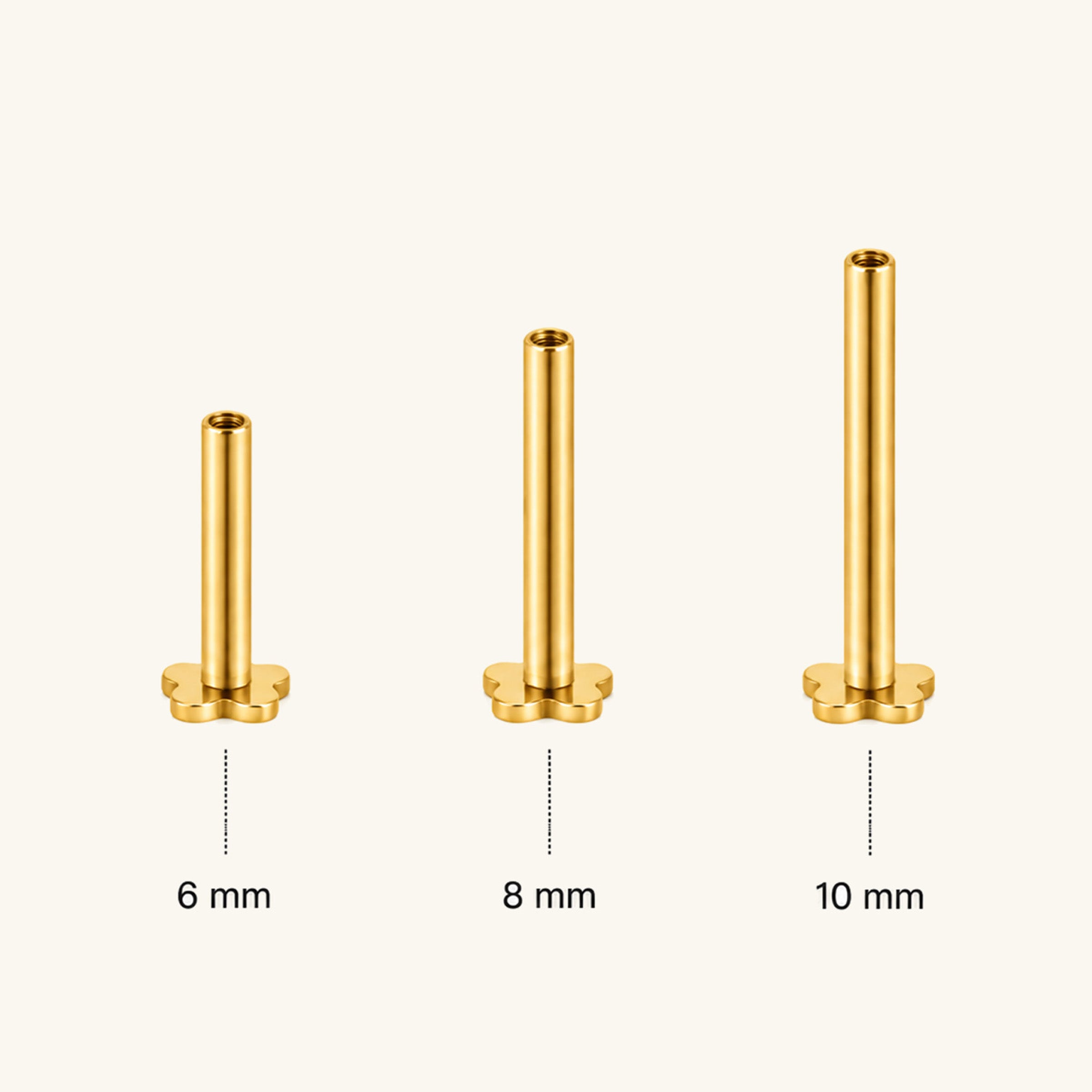 Flower Internal Threaded Flat Back Post (Titanium)