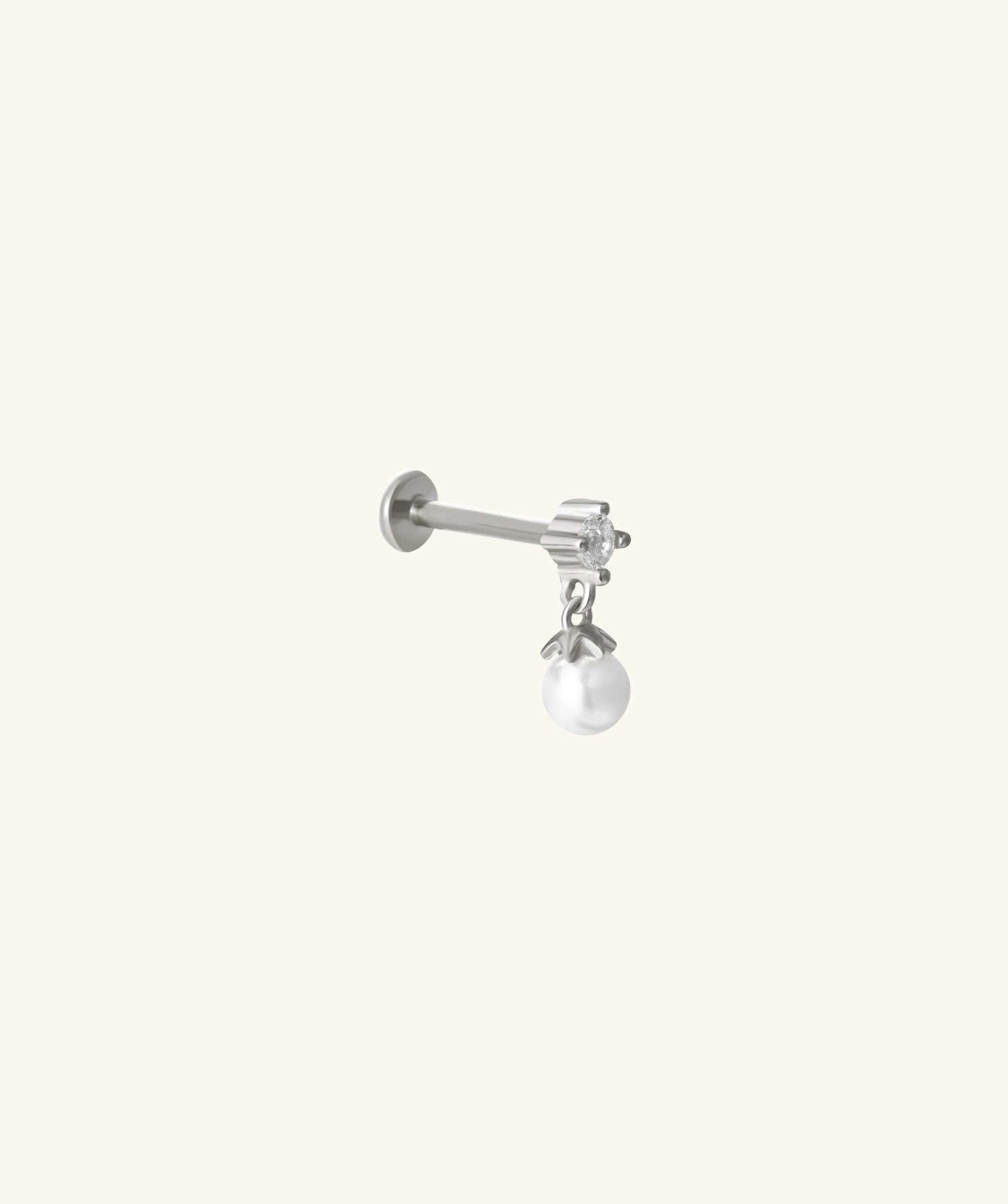 Gemstone Pearl Flatback Drop - OumoJewelry