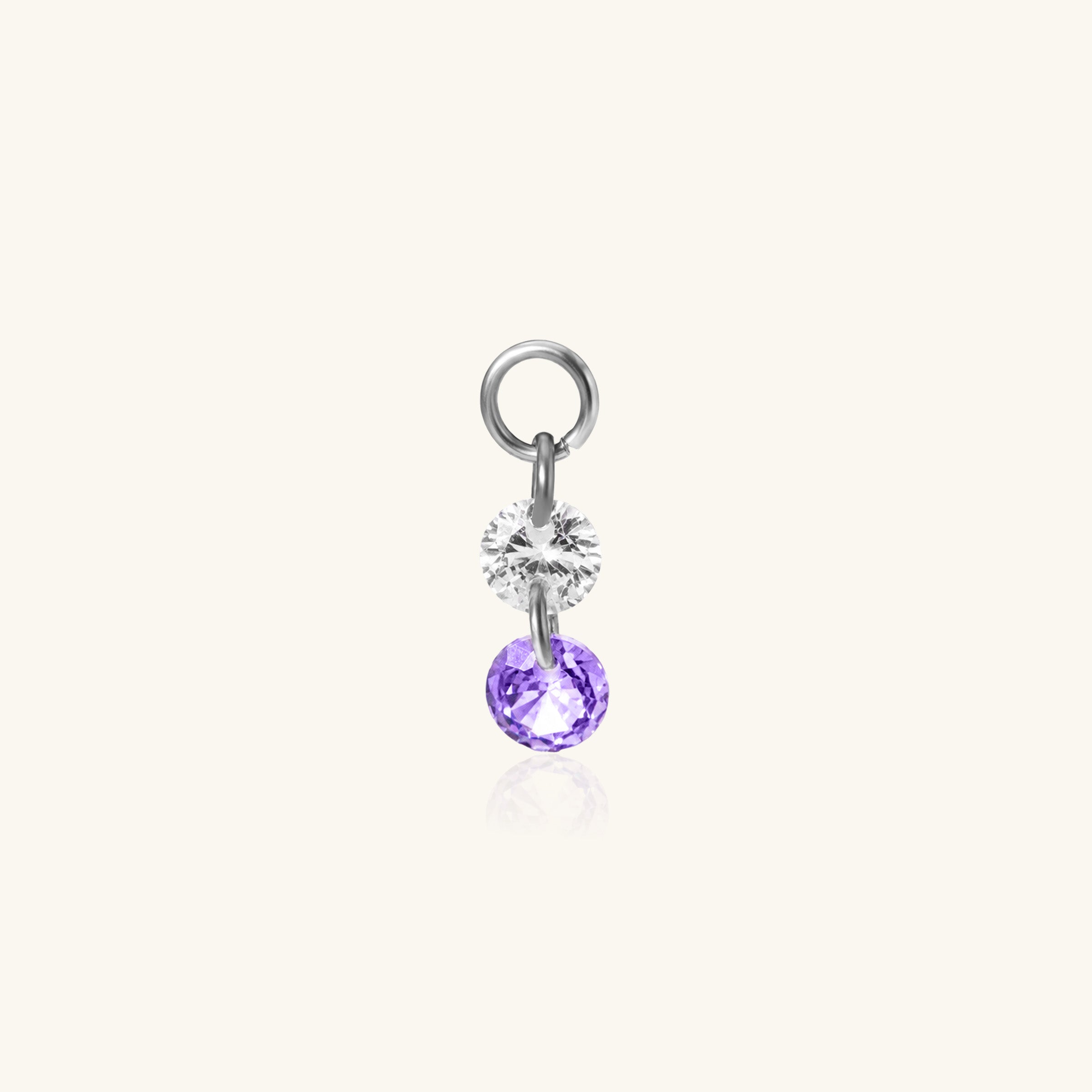Double Round CZ Charm Drop - OumoJewelry