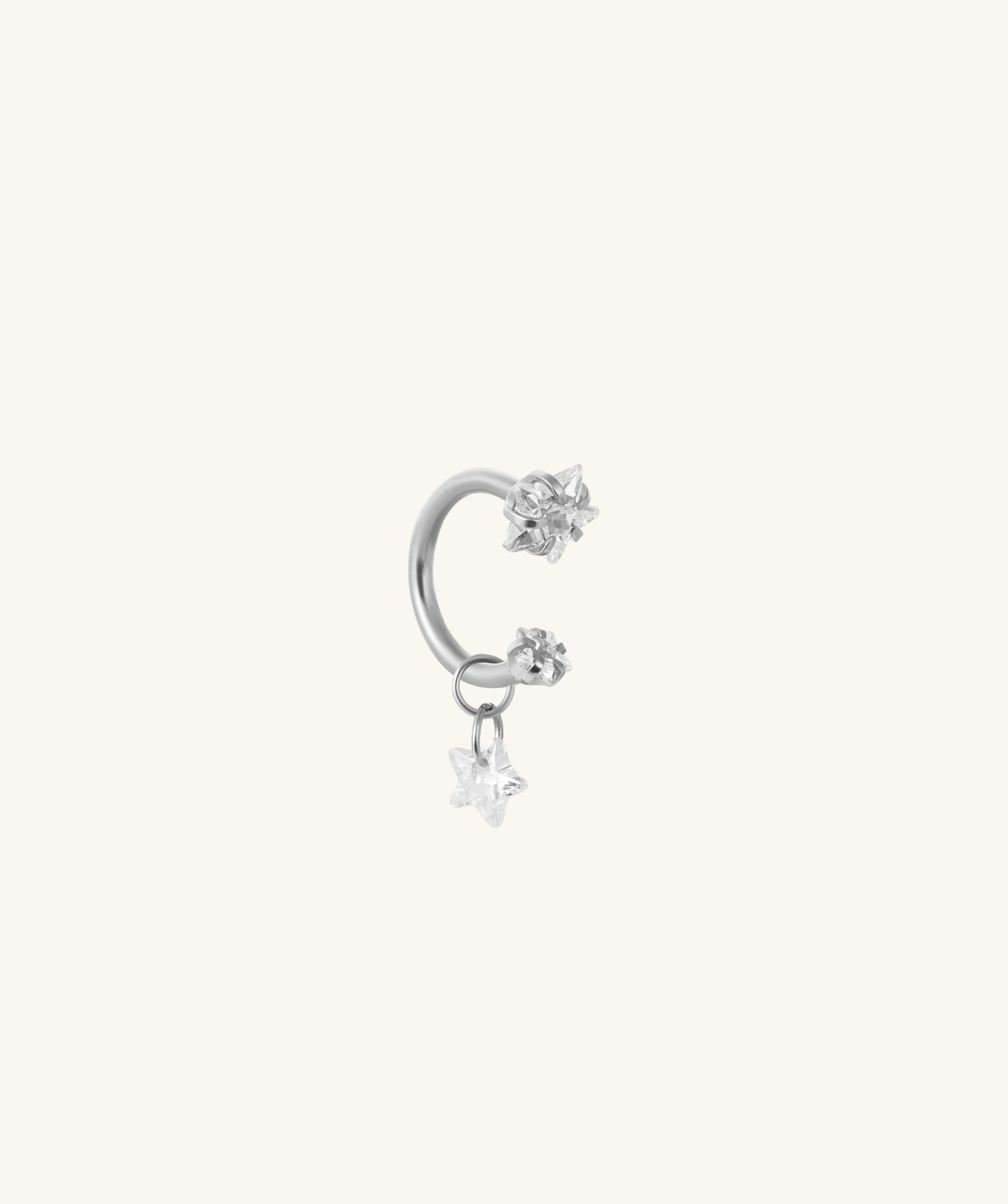 Titanium Stella Horseshoe Ring - OumoJewelry