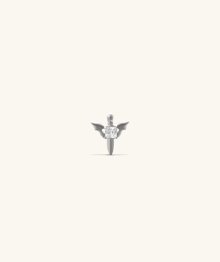 Titanium Winged Sword Flatback Stud - OumoJewelry