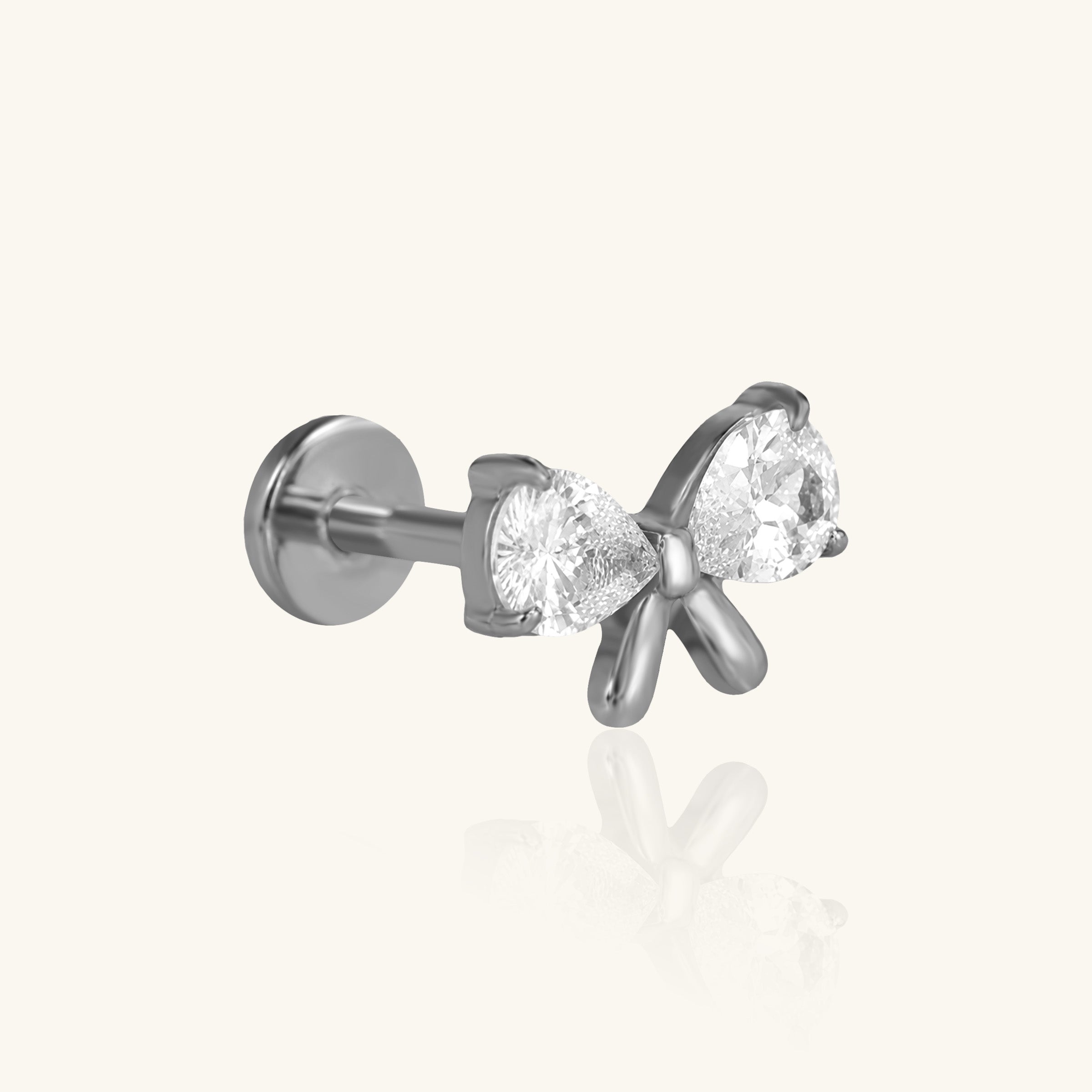 Titanium Bow CZ Stud