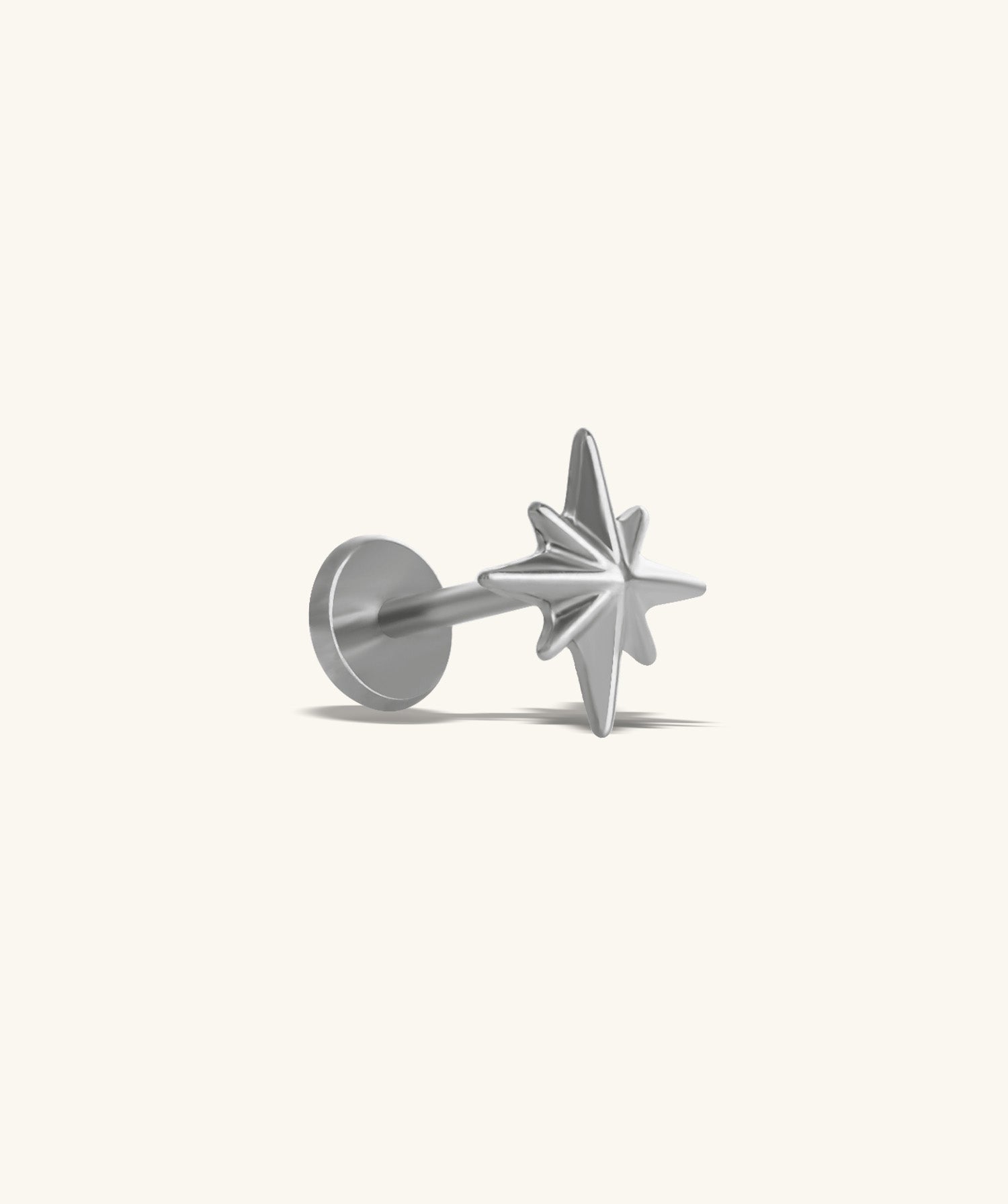 Titanium Eight-Pointed Star Flatback Stud - OumoJewelry