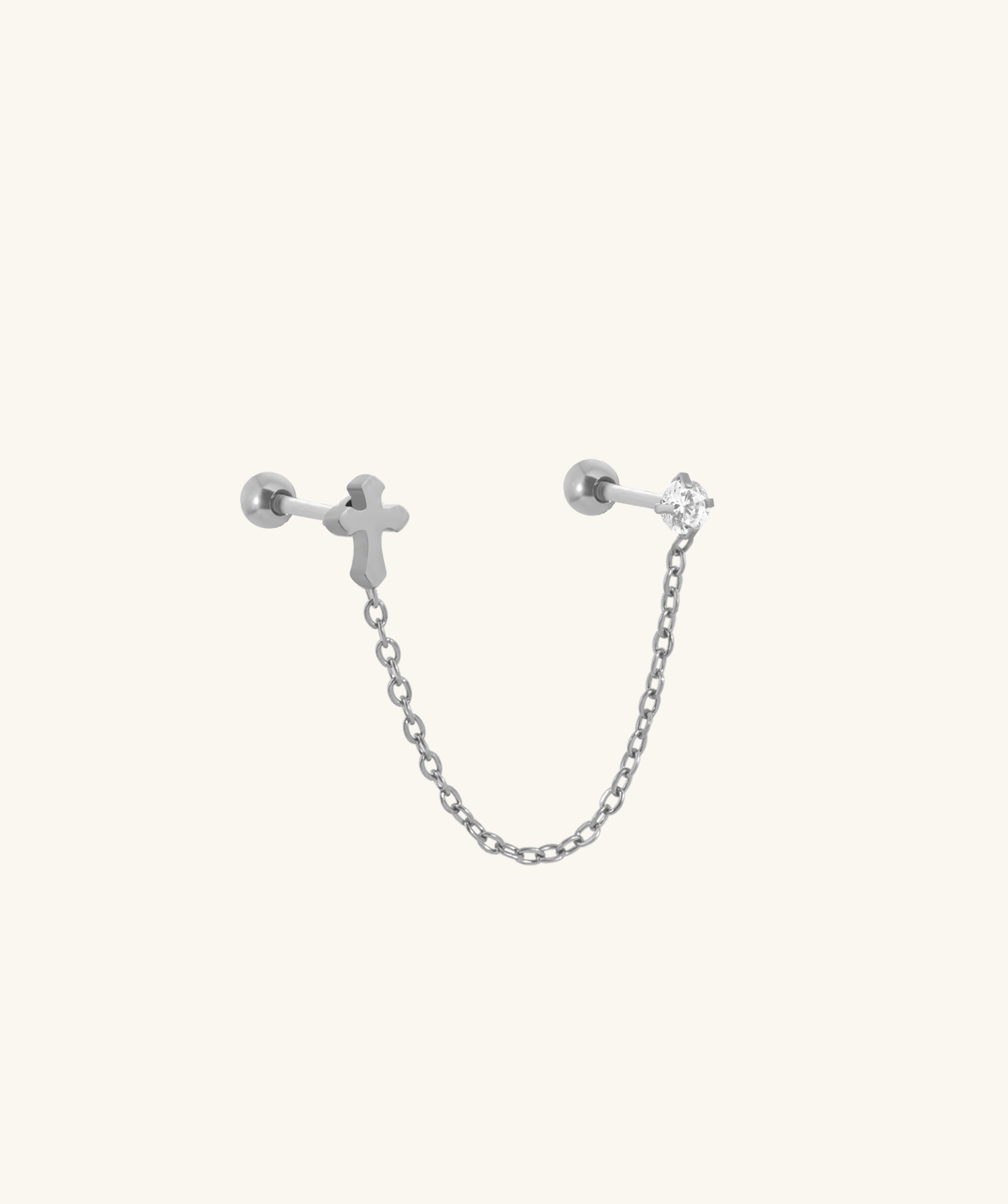 Cross Chain Stud - OumoJewelry