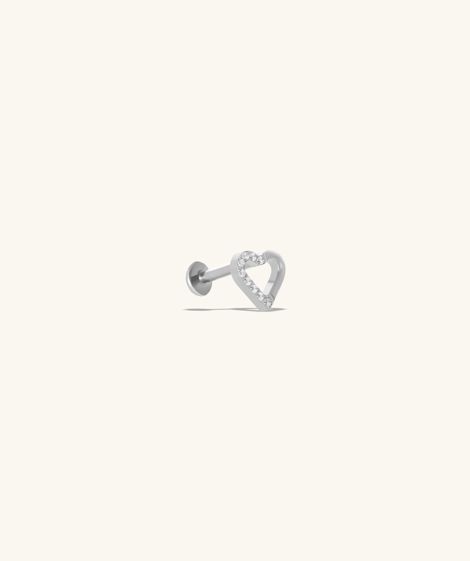 Titanium Hollow Heart Flatback Stud - OumoJewelry