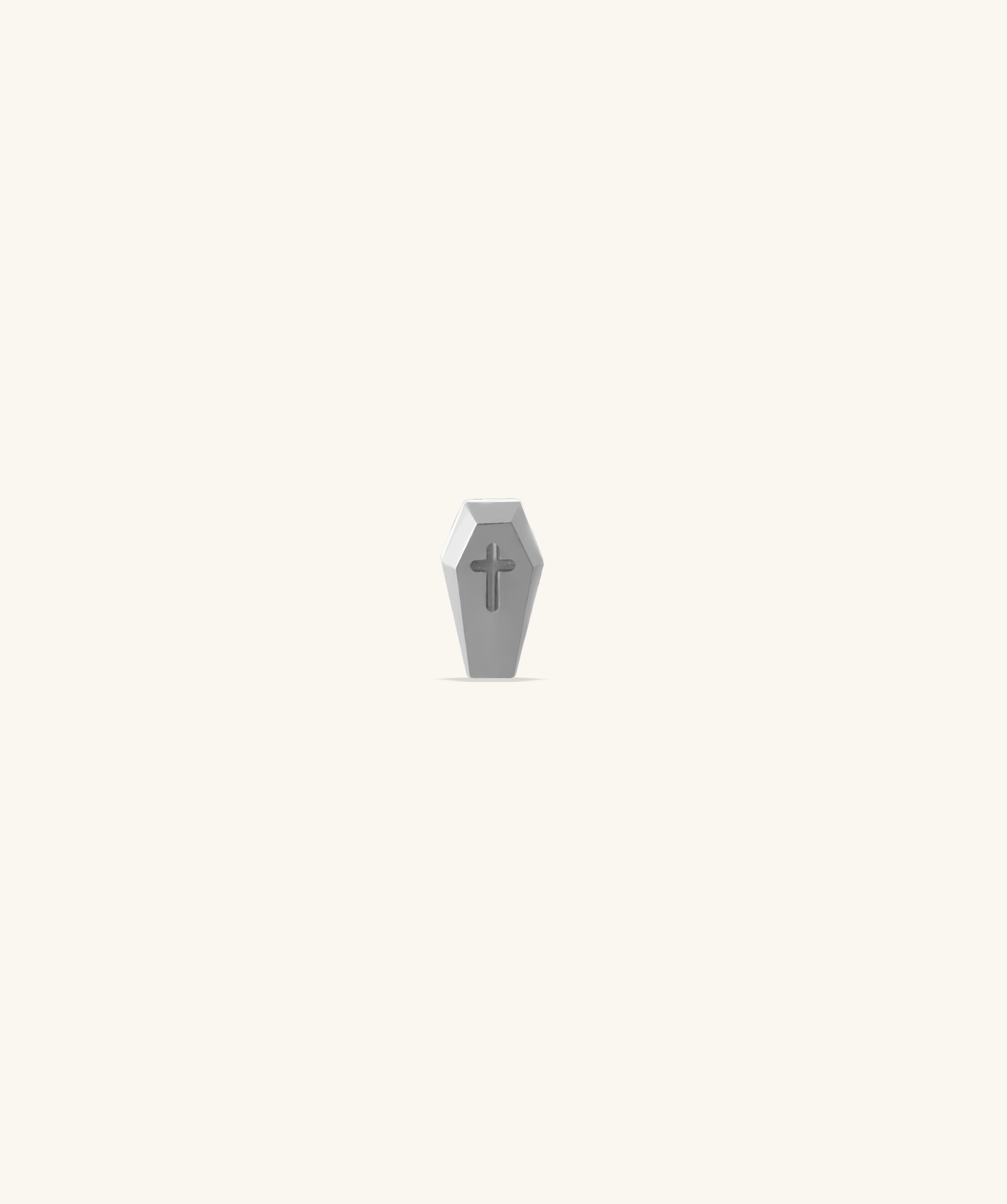 Titanium Cross Coffin Flatback Stud - OumoJewelry