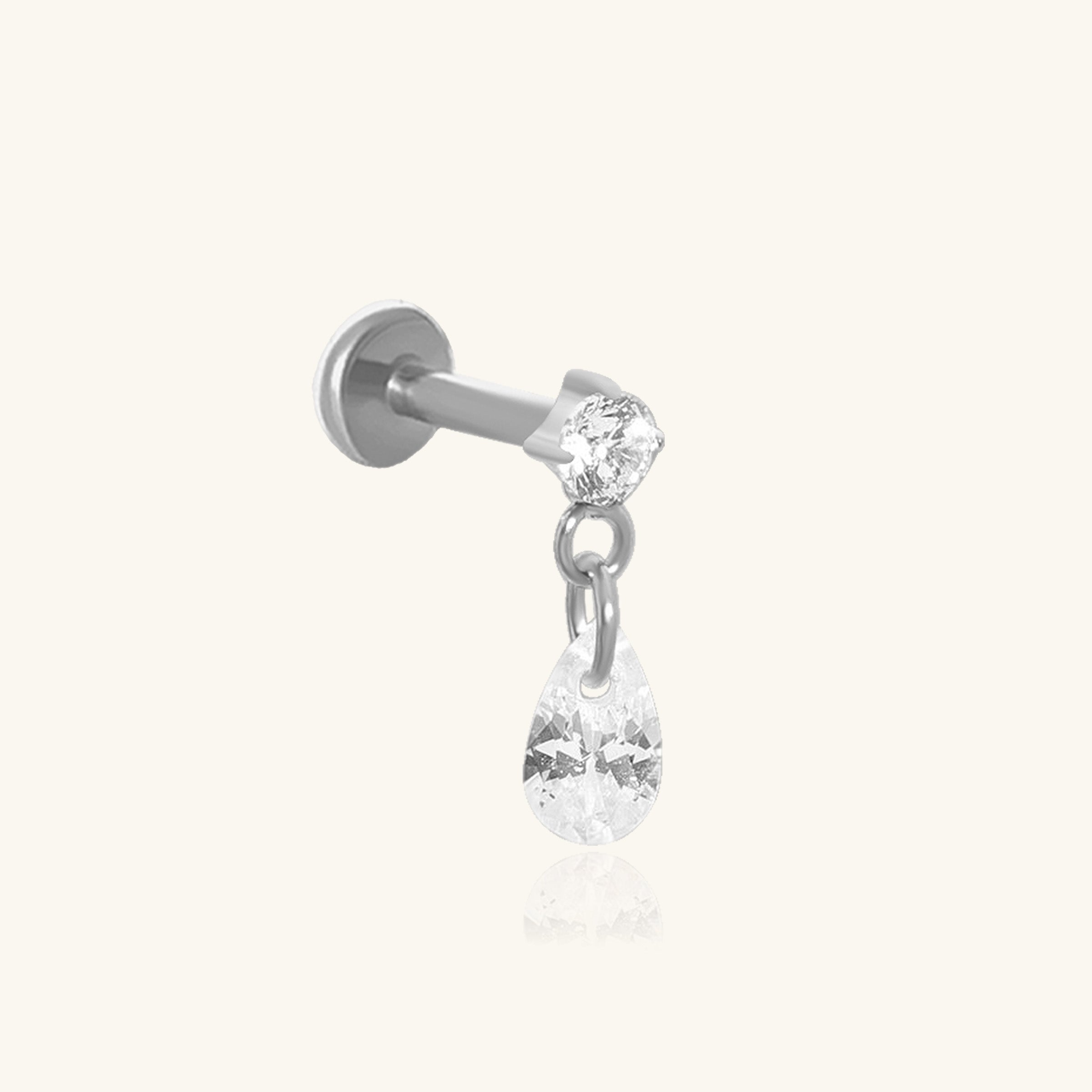 Titanium Della Stud - Titanium - Helix, Upper Lobe, Flat - Oumo Jewelry
