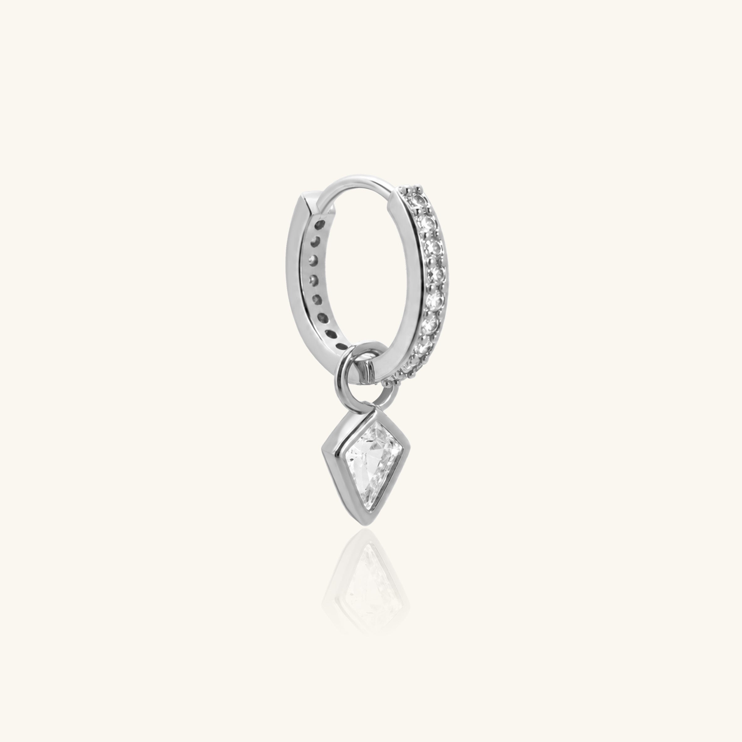 Etta Charm Drop Hoop - OumoJewelry