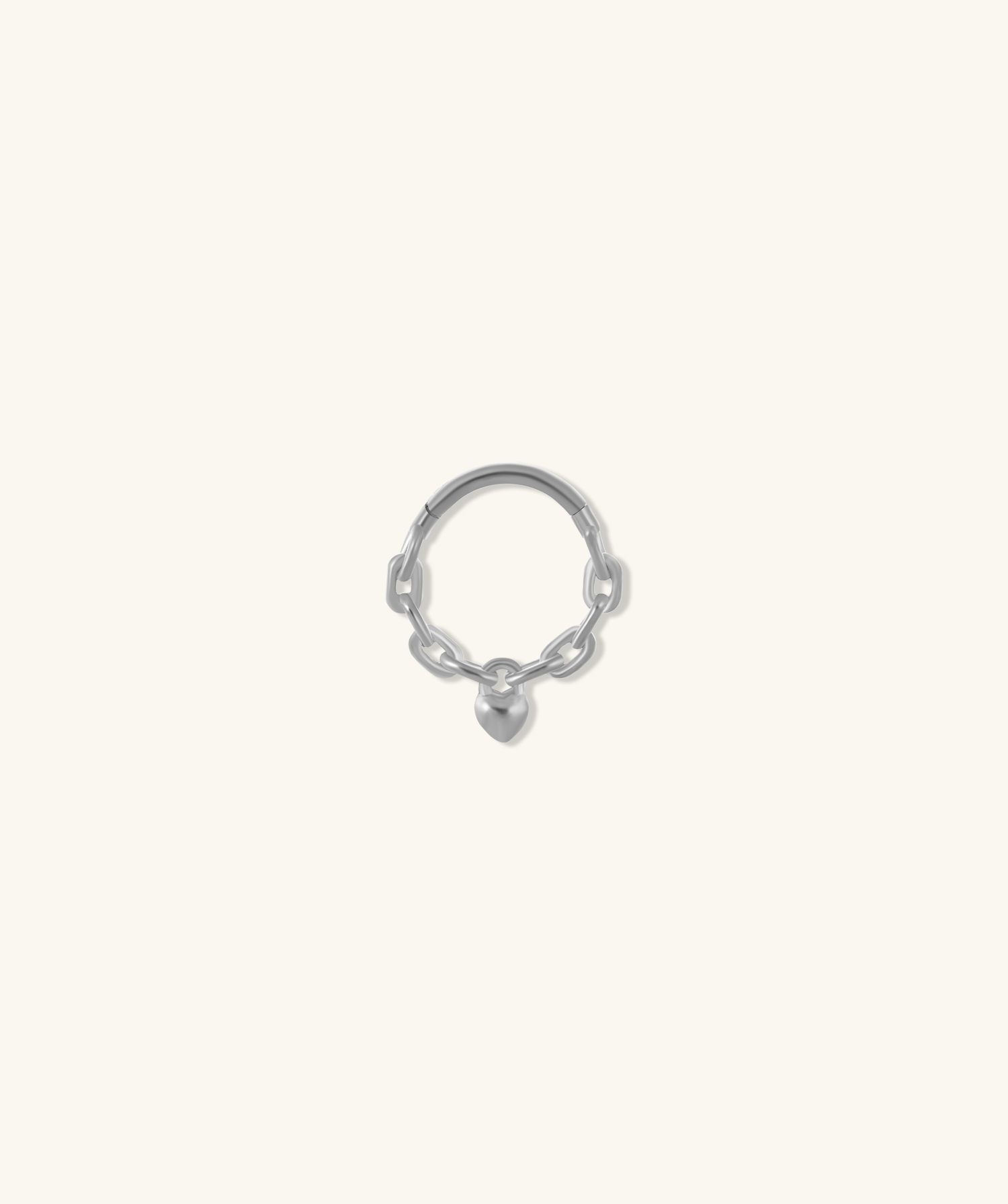 Chain Link Heart Hoop - OumoJewelry