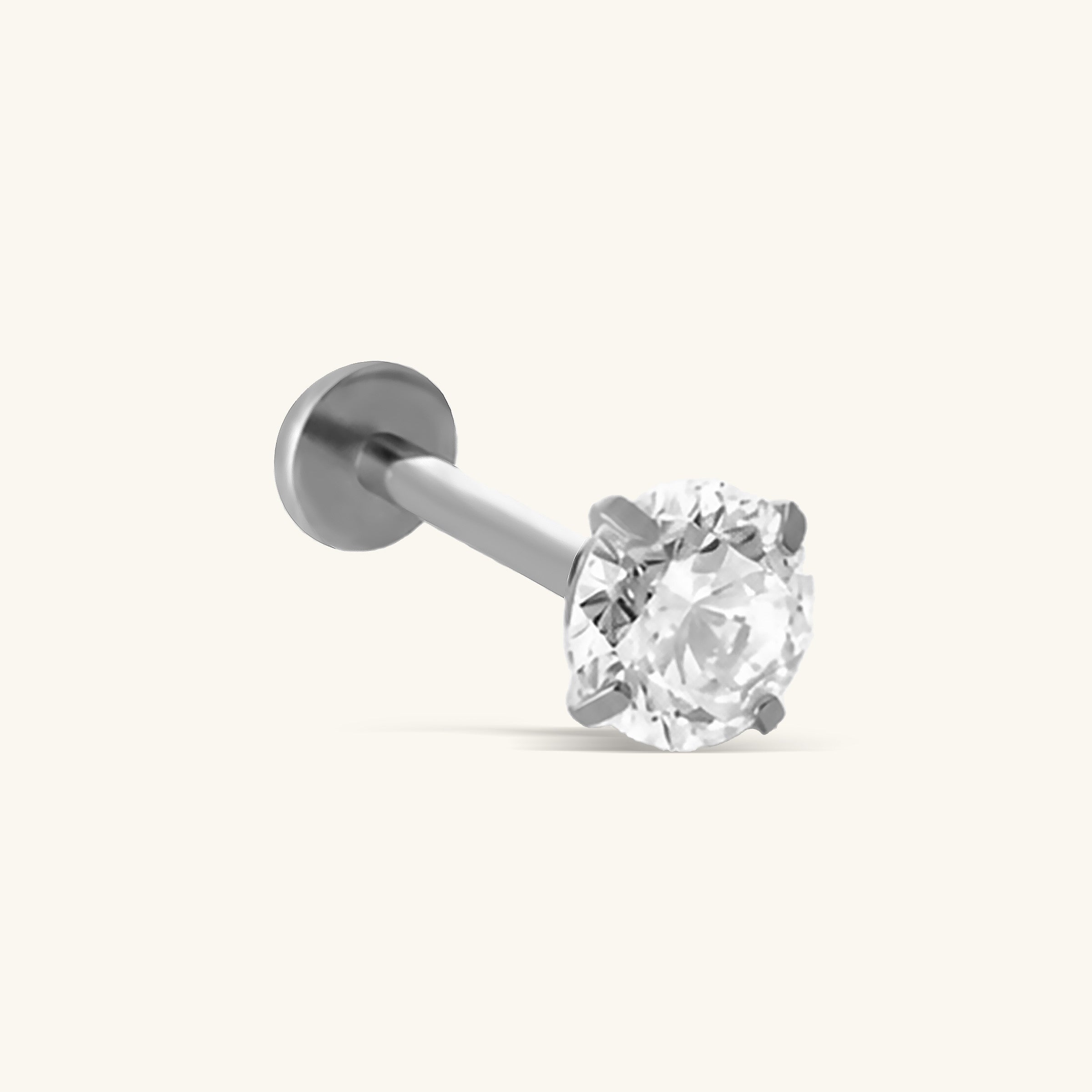 Titanium Round CZ Stud