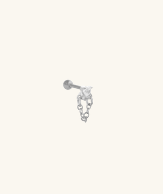 Heart Chain Stud - OumoJewelry