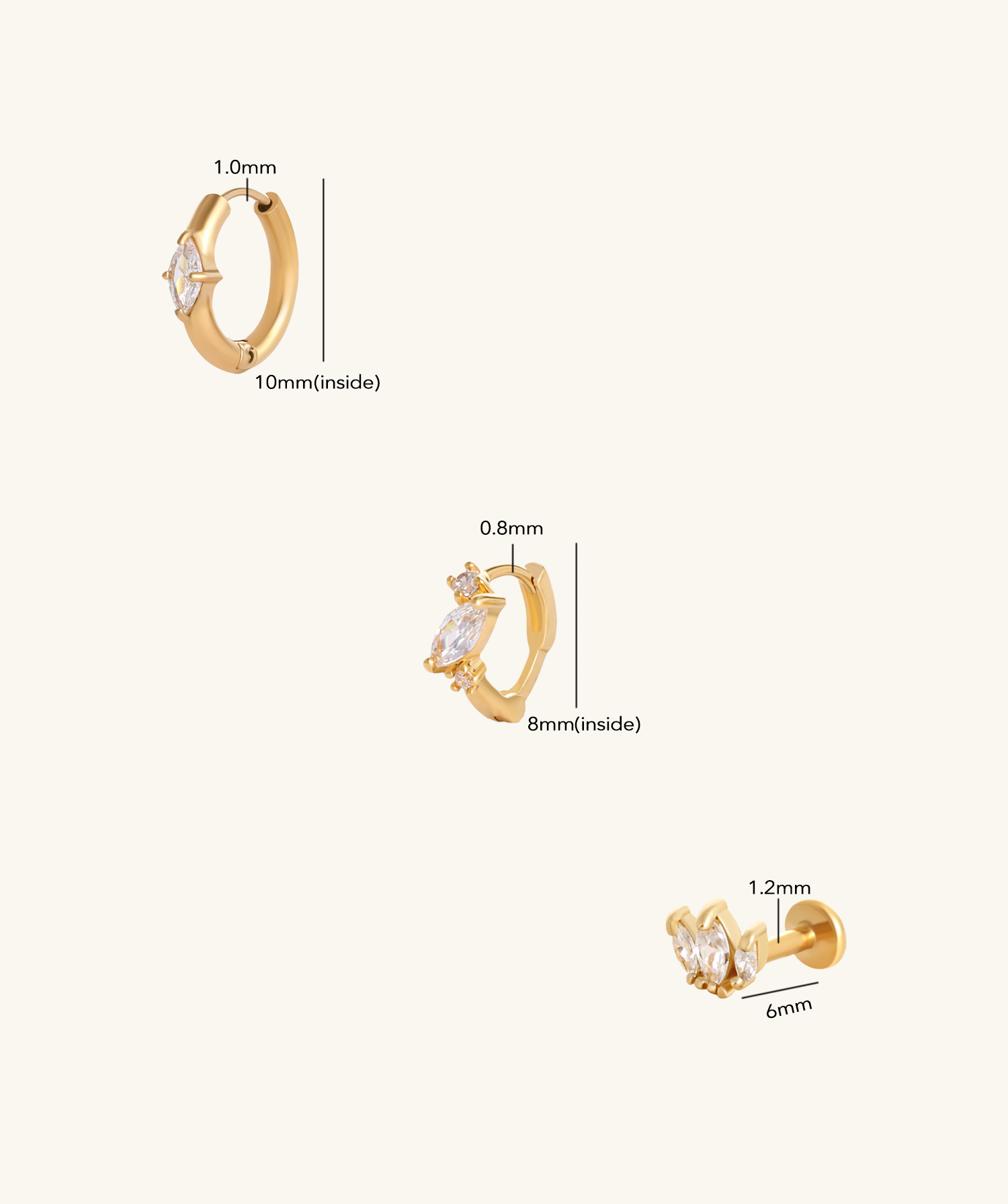 Marquise Set - Stainless Steel - Oumo Jewelry