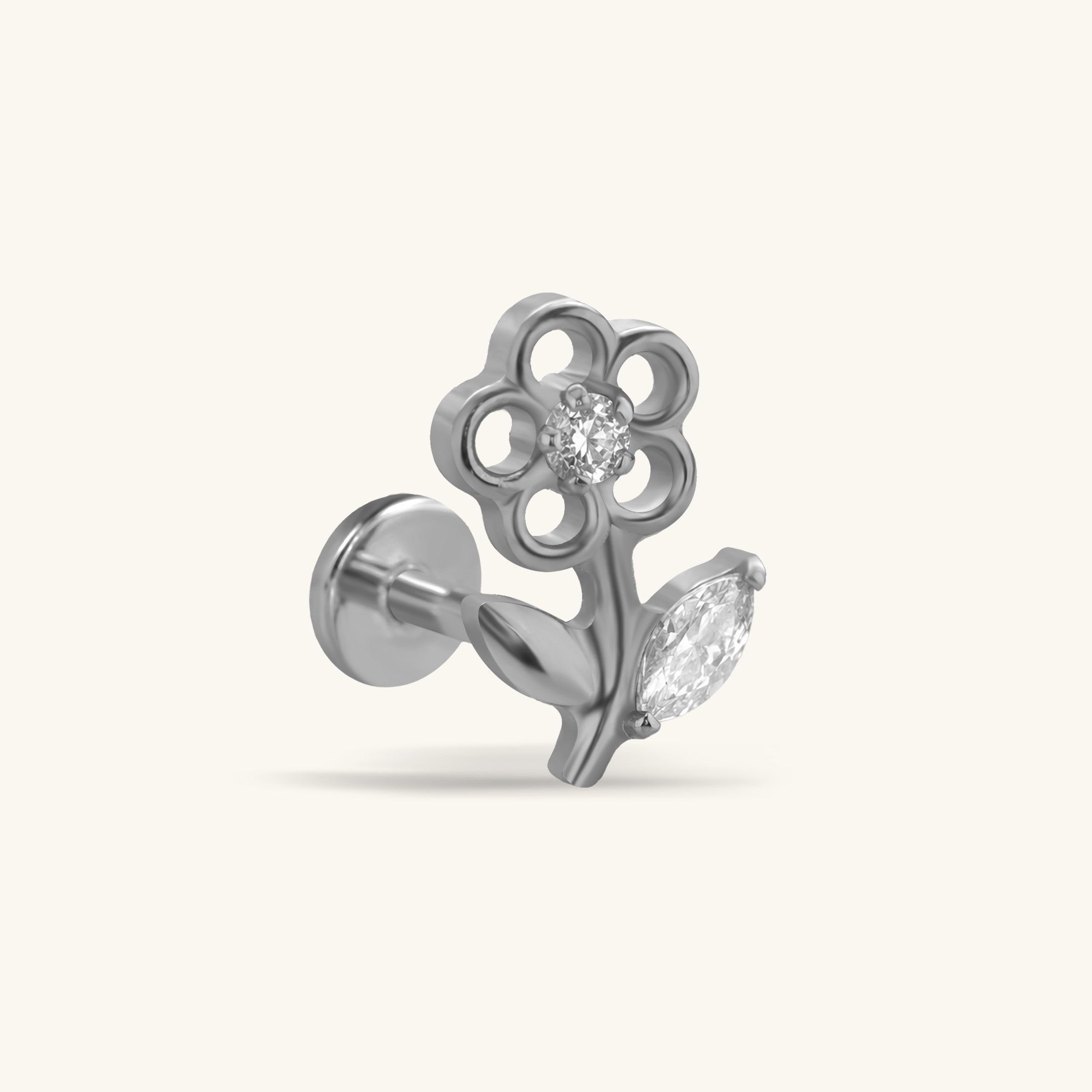 Titanium Ayla Flower Stud