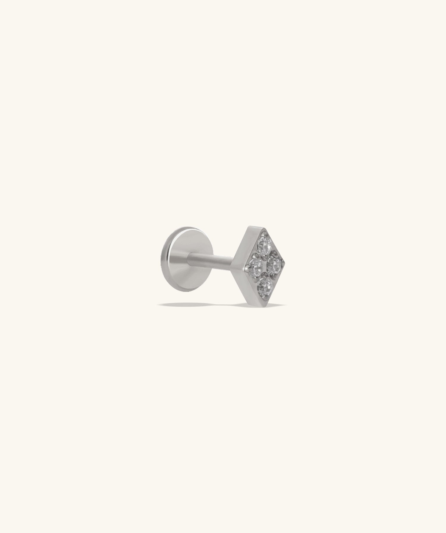 Titanium Rhombus Flatback Stud - OumoJewelry