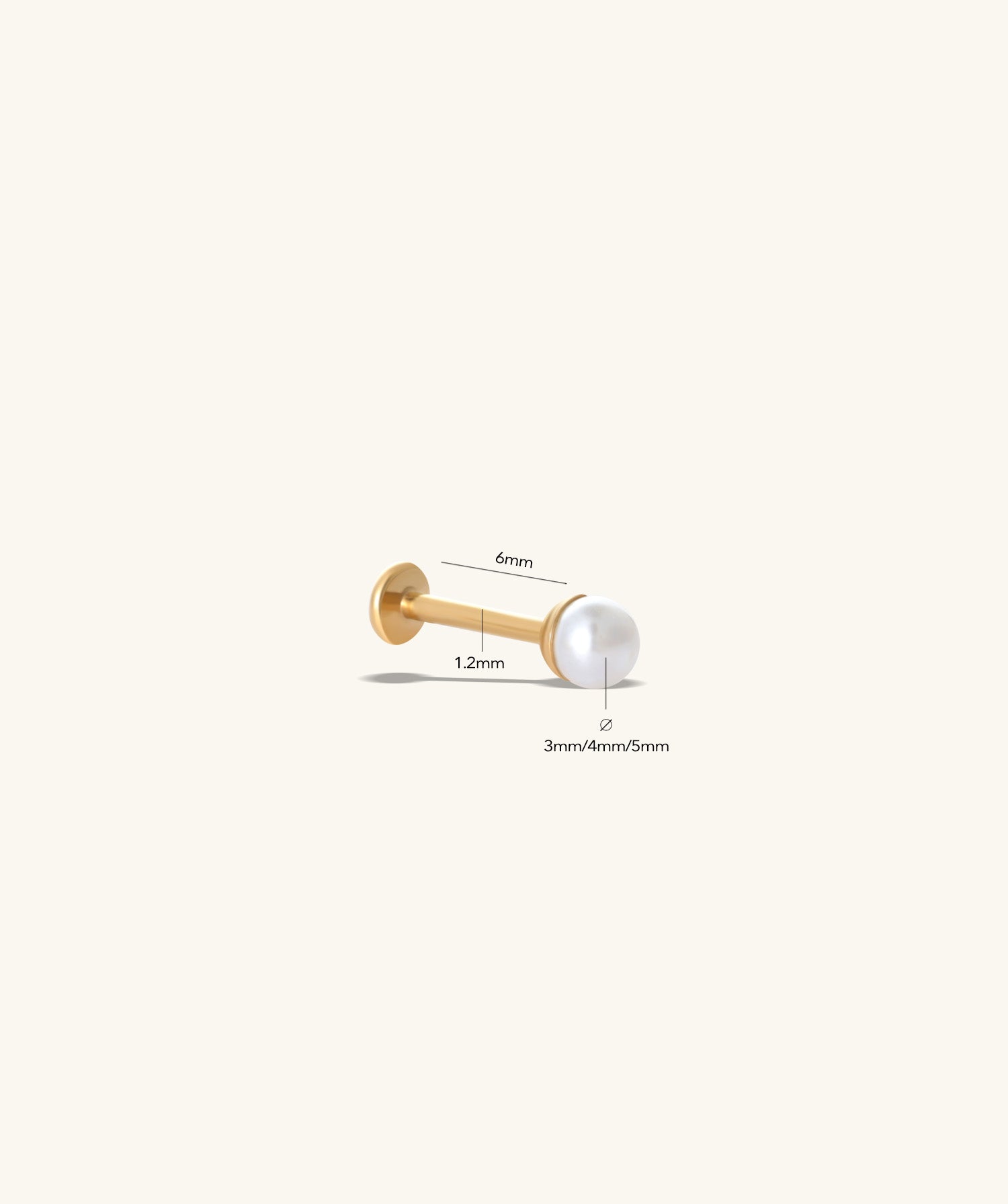 Titanium Pearl Flatback Stud - OumoJewelry