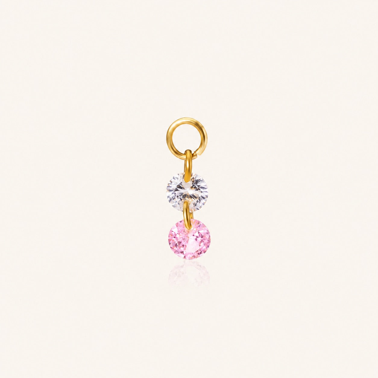 Double Round CZ Charm Drop - OumoJewelry