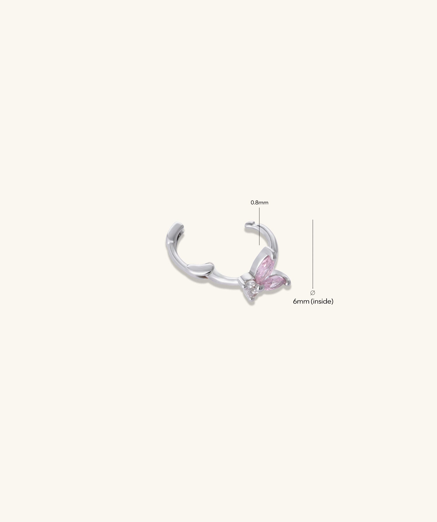 Butterfly Charm Hoop - OumoJewelry