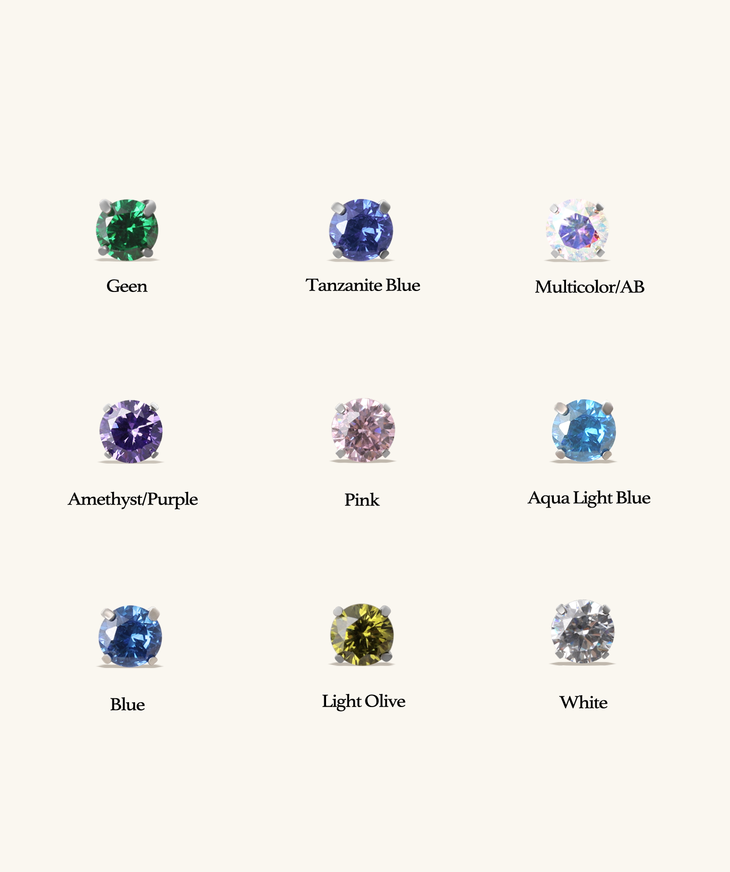 Titanium Gemstones Flatback Stud - OumoJewelry