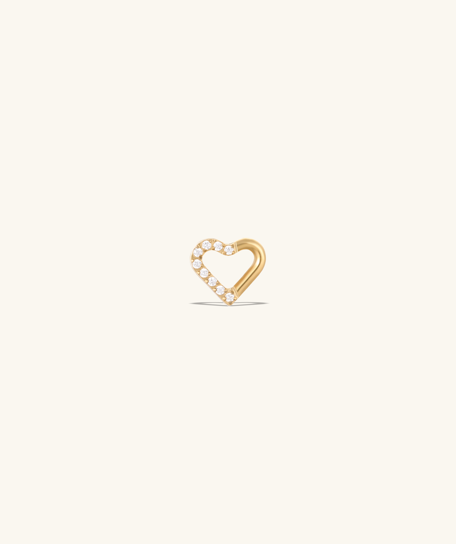 Titanium Hollow Heart Flatback Stud - OumoJewelry